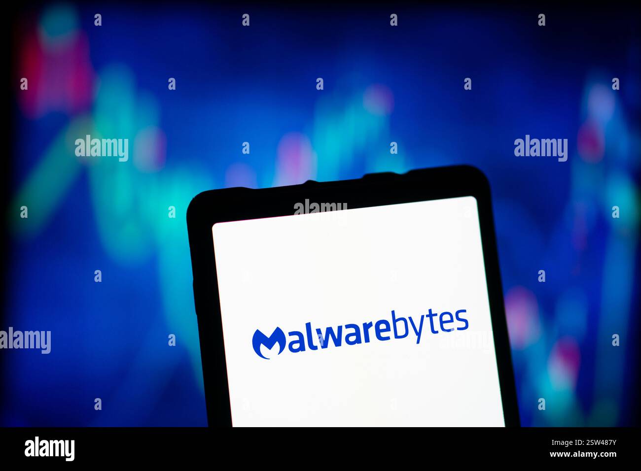 Dhaka, Bangladesh- le logo Malwarebytes est affiché sur le smartphone. Banque D'Images