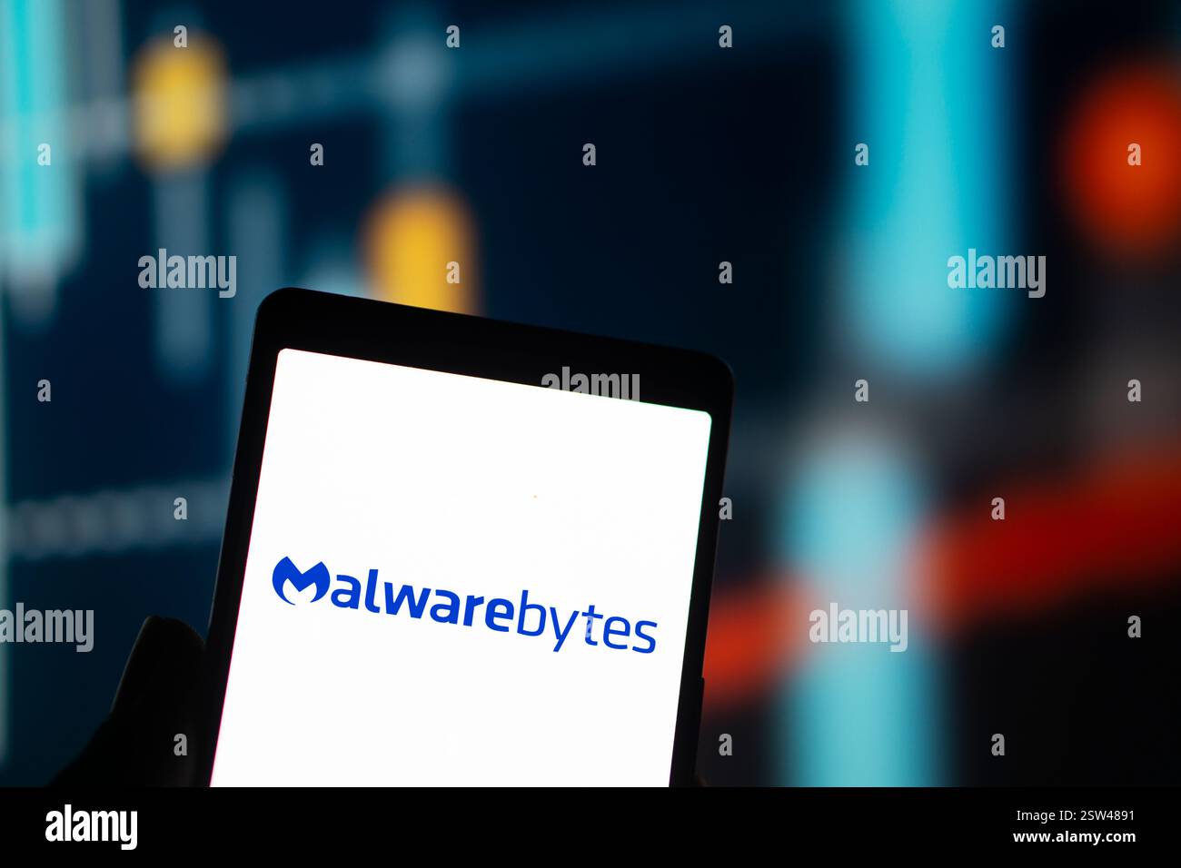 Dhaka, Bangladesh- le logo Malwarebytes est affiché sur le smartphone. Banque D'Images