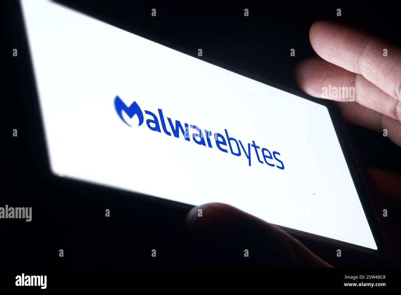 Dhaka, Bangladesh- le logo Malwarebytes est affiché sur le smartphone. Banque D'Images