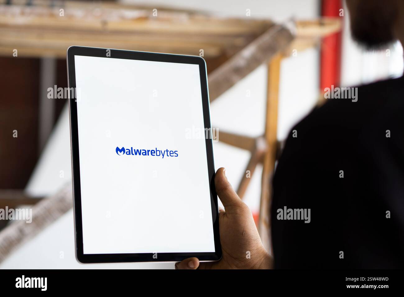 Dhaka, Bangladesh- le logo Malwarebytes est affiché sur iPad. Banque D'Images
