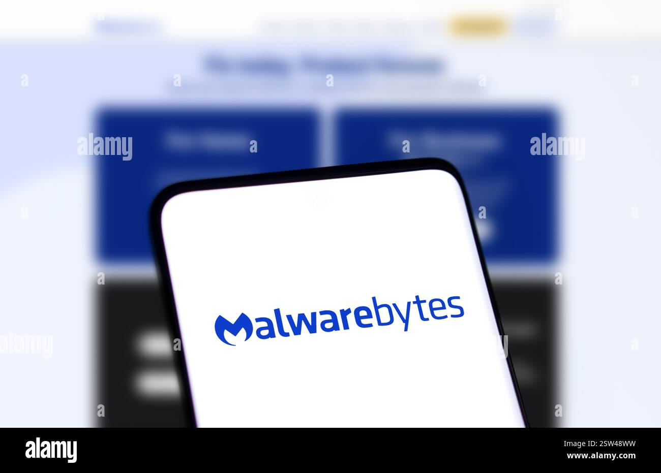 Dhaka, Bangladesh- le logo Malwarebytes est affiché sur le smartphone. Banque D'Images
