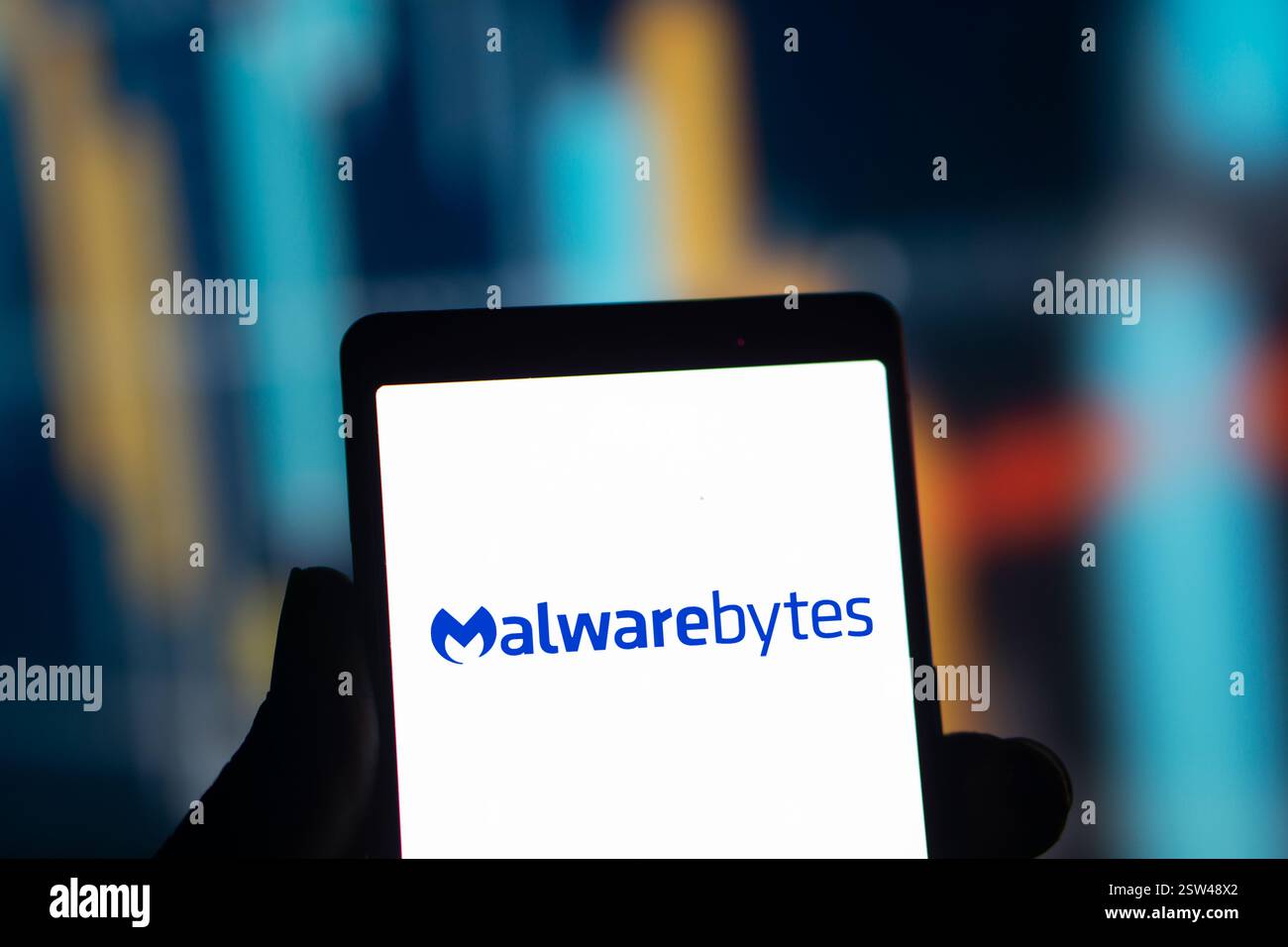 Dhaka, Bangladesh- le logo Malwarebytes est affiché sur le smartphone. Banque D'Images