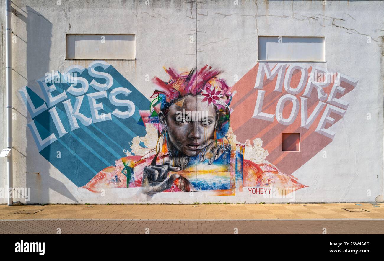 Street art par Yoheyy dans les rues de Kobe Japon Asie Banque D'Images