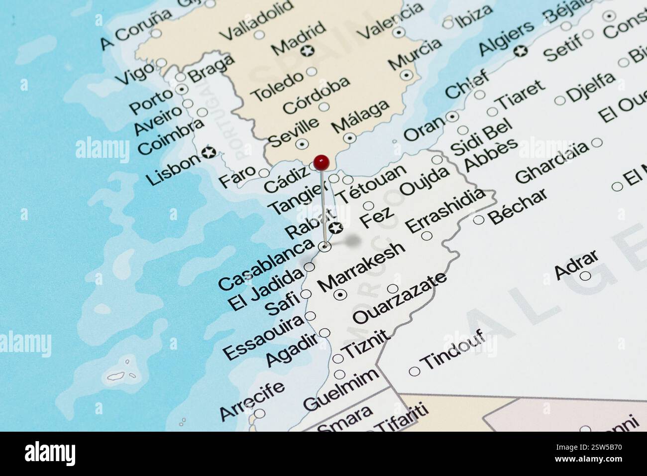 aiguille rouge dans la ville de casablanca du maroc carte politique Banque D'Images