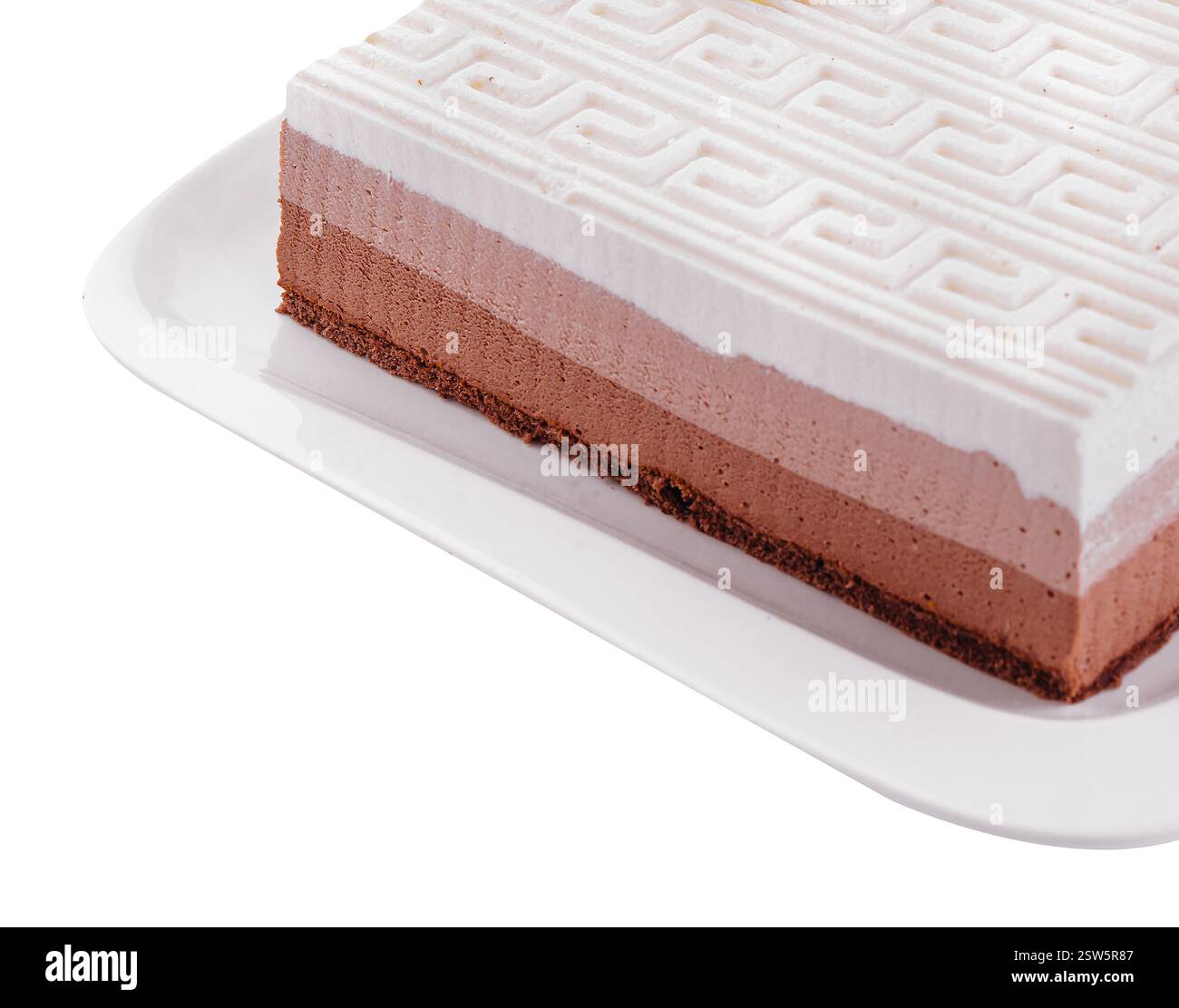 Trois gâteaux de mousse au chocolat de gros plan Banque D'Images