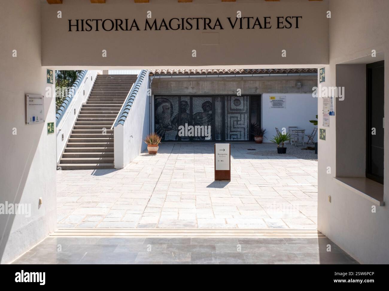 Entrée à la Villa romaine de Fuente Alamo, Puente Genil, Andalousie, Espagne. Banque D'Images