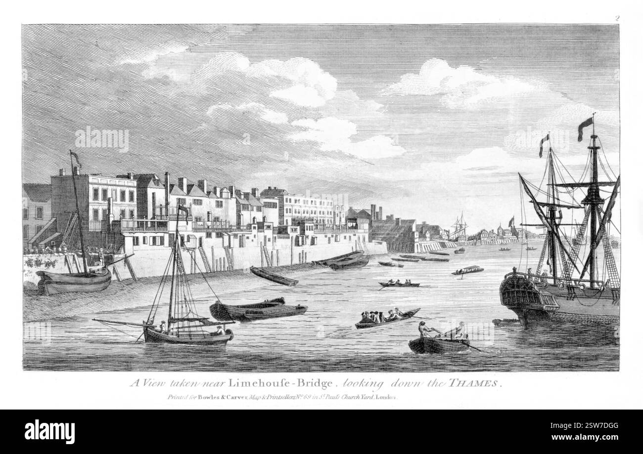 Une vue prise près du pont Limehouse, donnant sur le Thames -Yale Center for British Art Banque D'Images