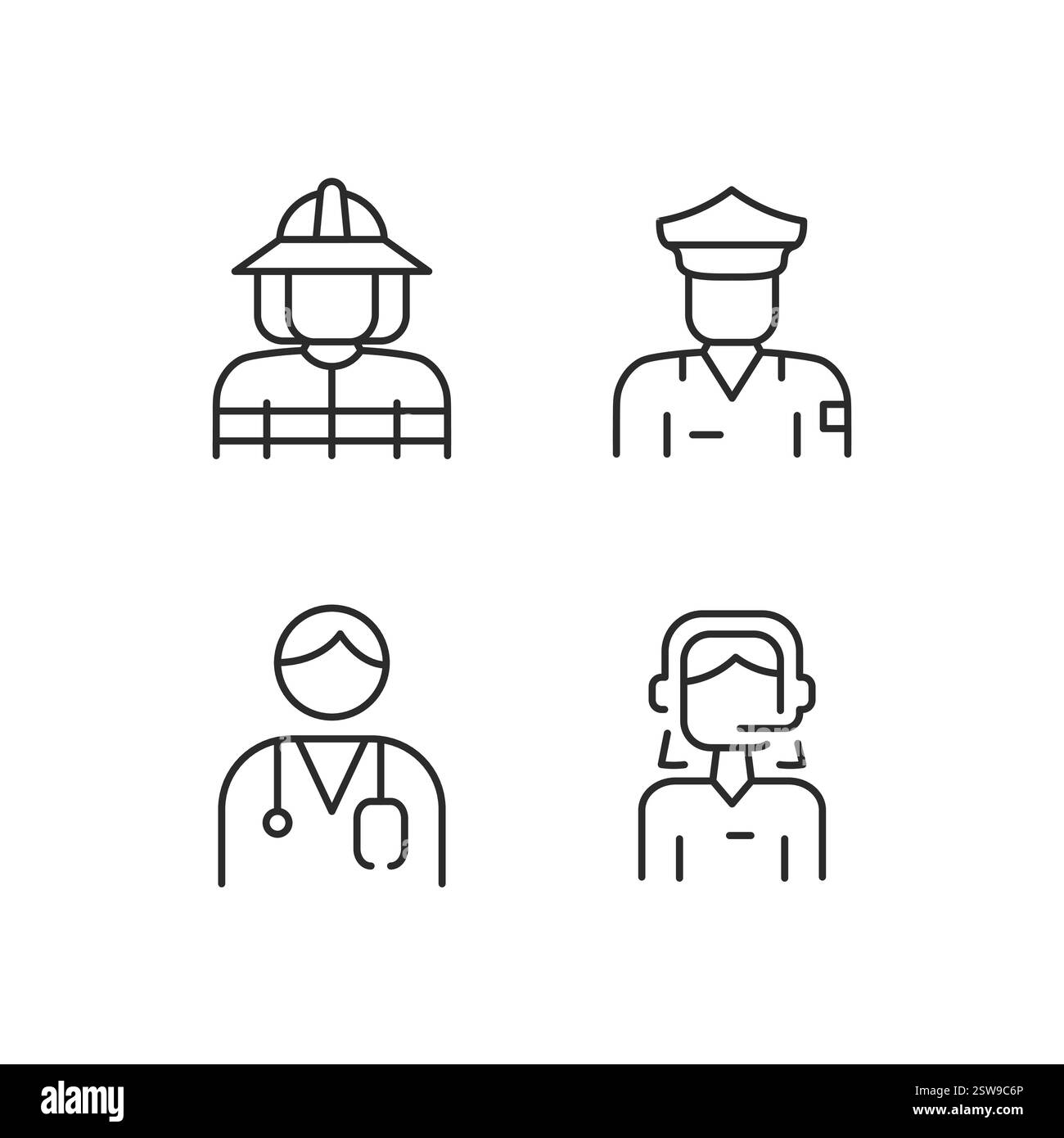 Jeu d'icônes des services principaux Illustration de Vecteur