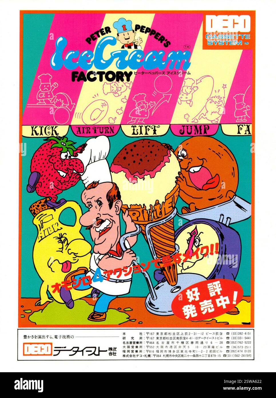 1984 Peter Pepper's Ice Cream Factory jeu vidéo de plate-forme par Data East Banque D'Images