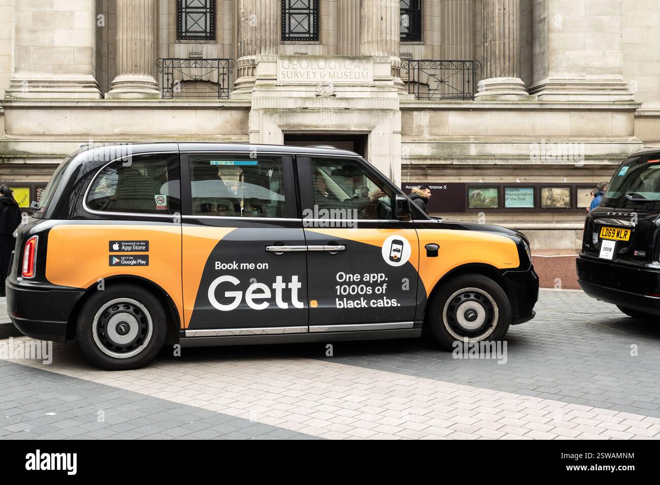 Application Gett Black CAB - Londres, Royaume-Uni Banque D'Images