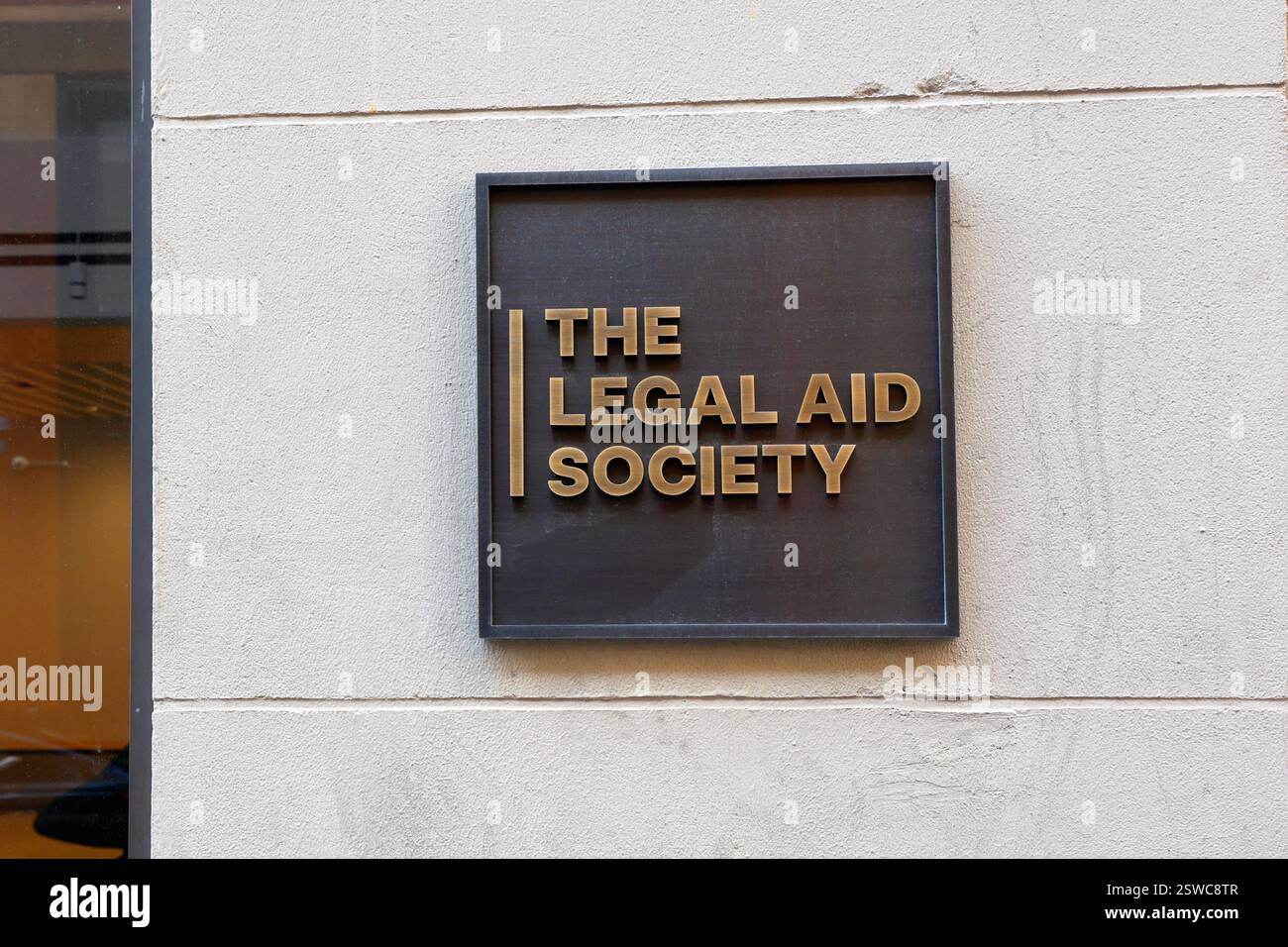 Signalisation pour la Legal Aid Society, 49 Thomas St, New York Banque D'Images