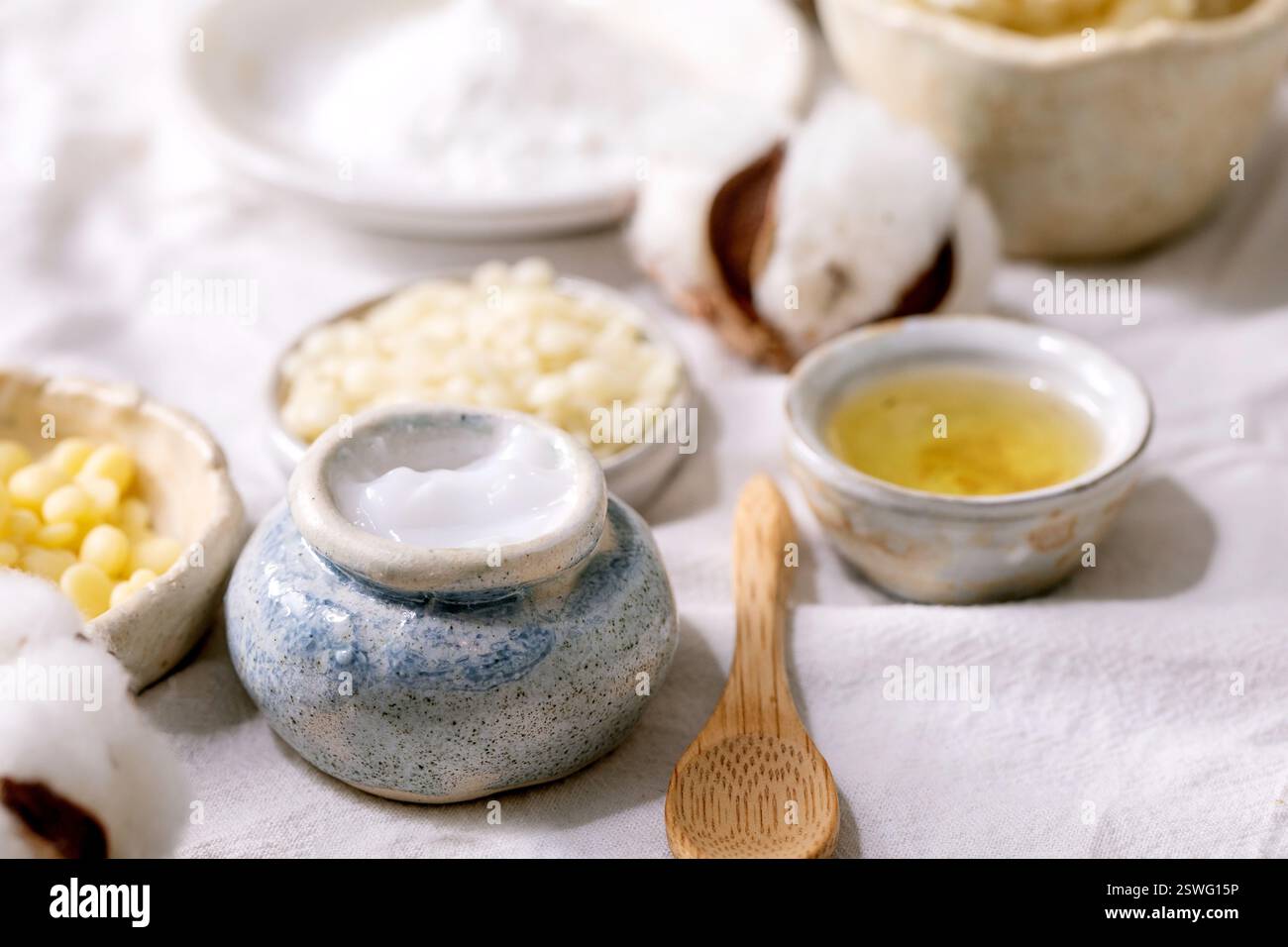 Ingrédients pour fait maison cosmétique naturelle Banque D'Images