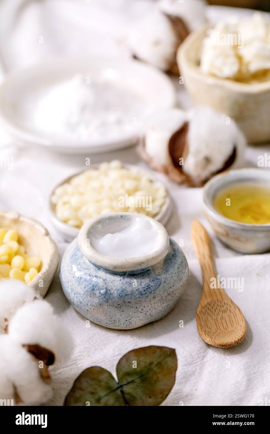 Ingrédients pour fait maison cosmétique naturelle Banque D'Images