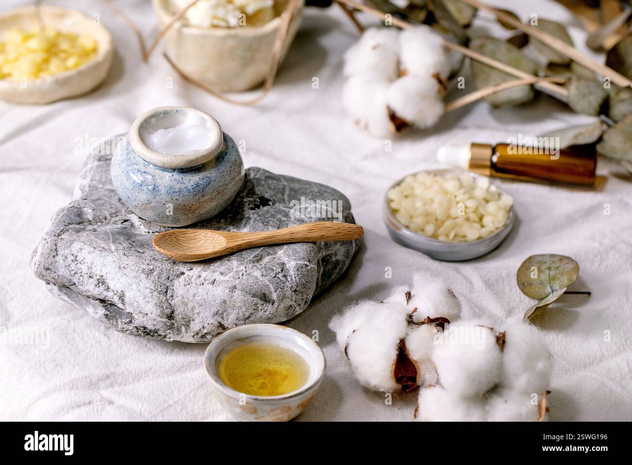 Ingrédients pour fait maison cosmétique naturelle Banque D'Images