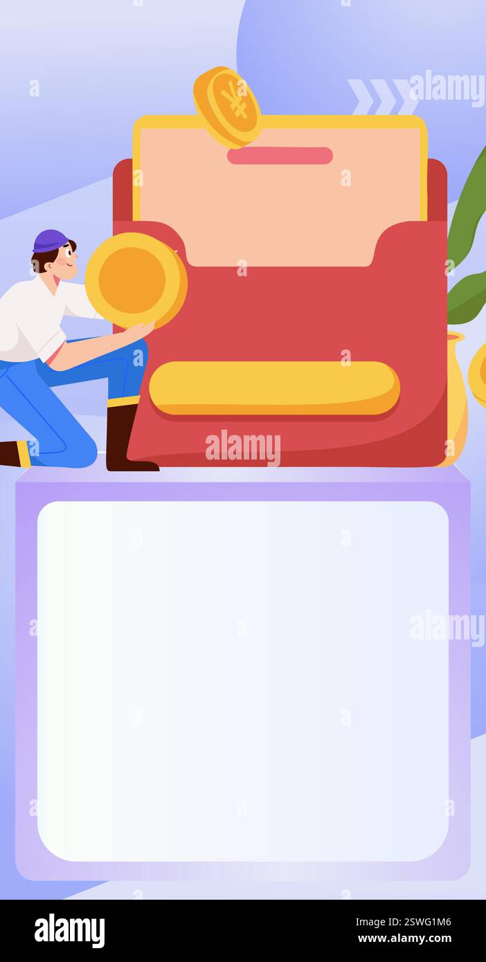 Achat en ligne e-commerce coupon concept de vecteur plat opération illustration dessinée à la main Illustration de Vecteur