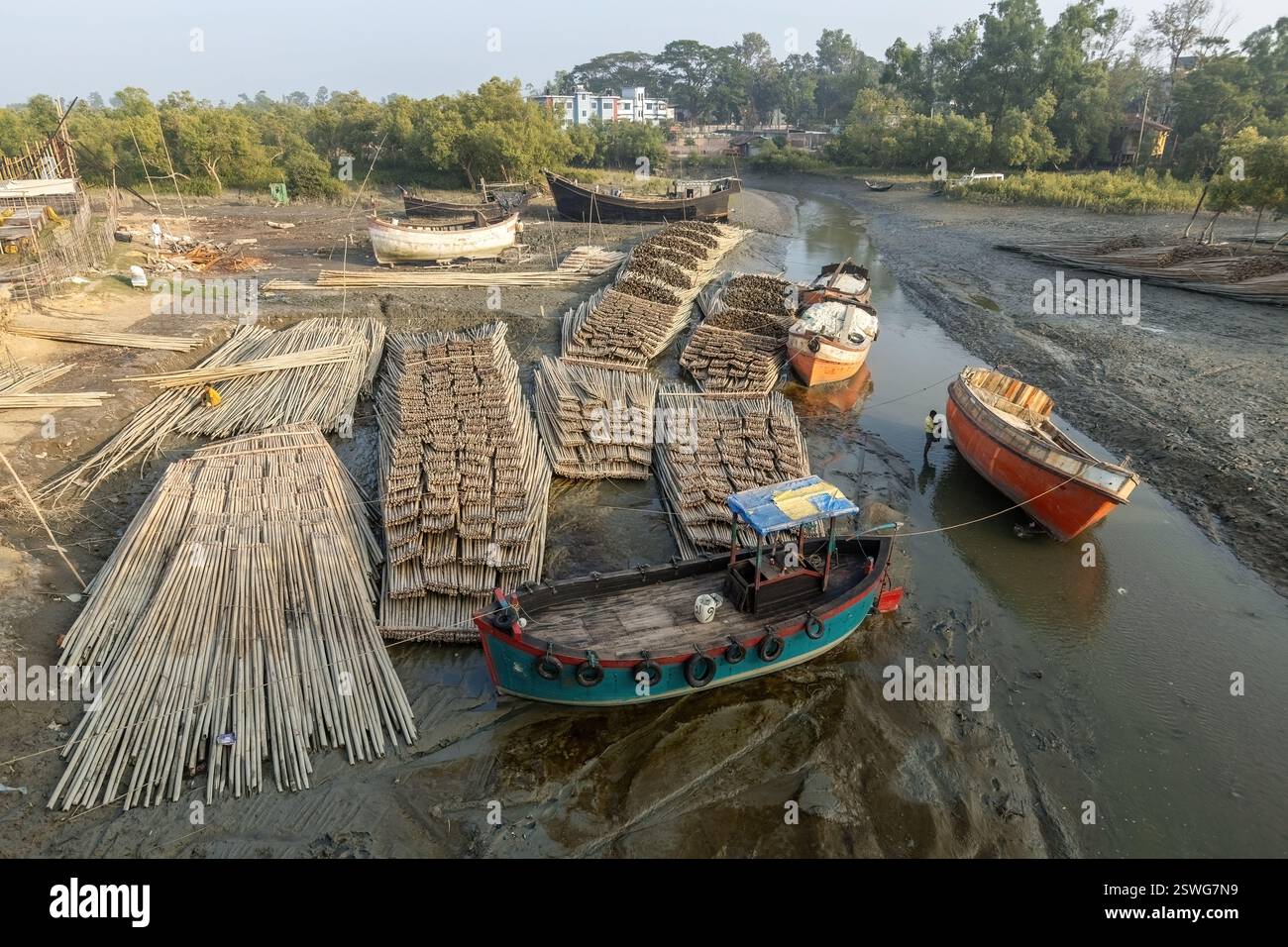 Transport de bambous à Inani Beach à Cox's Bazar Bangladesh Banque D'Images