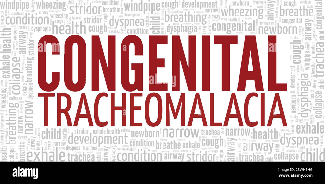 Conception conceptuelle de nuage de mots de Tracheomalacia congénitale isolée sur fond blanc. Illustration de Vecteur