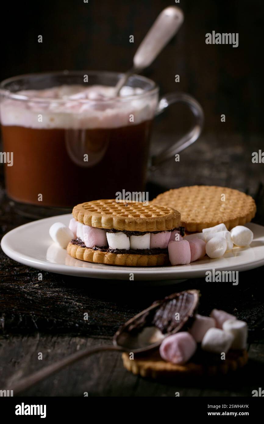 Les cookies avec des guimauves Banque D'Images