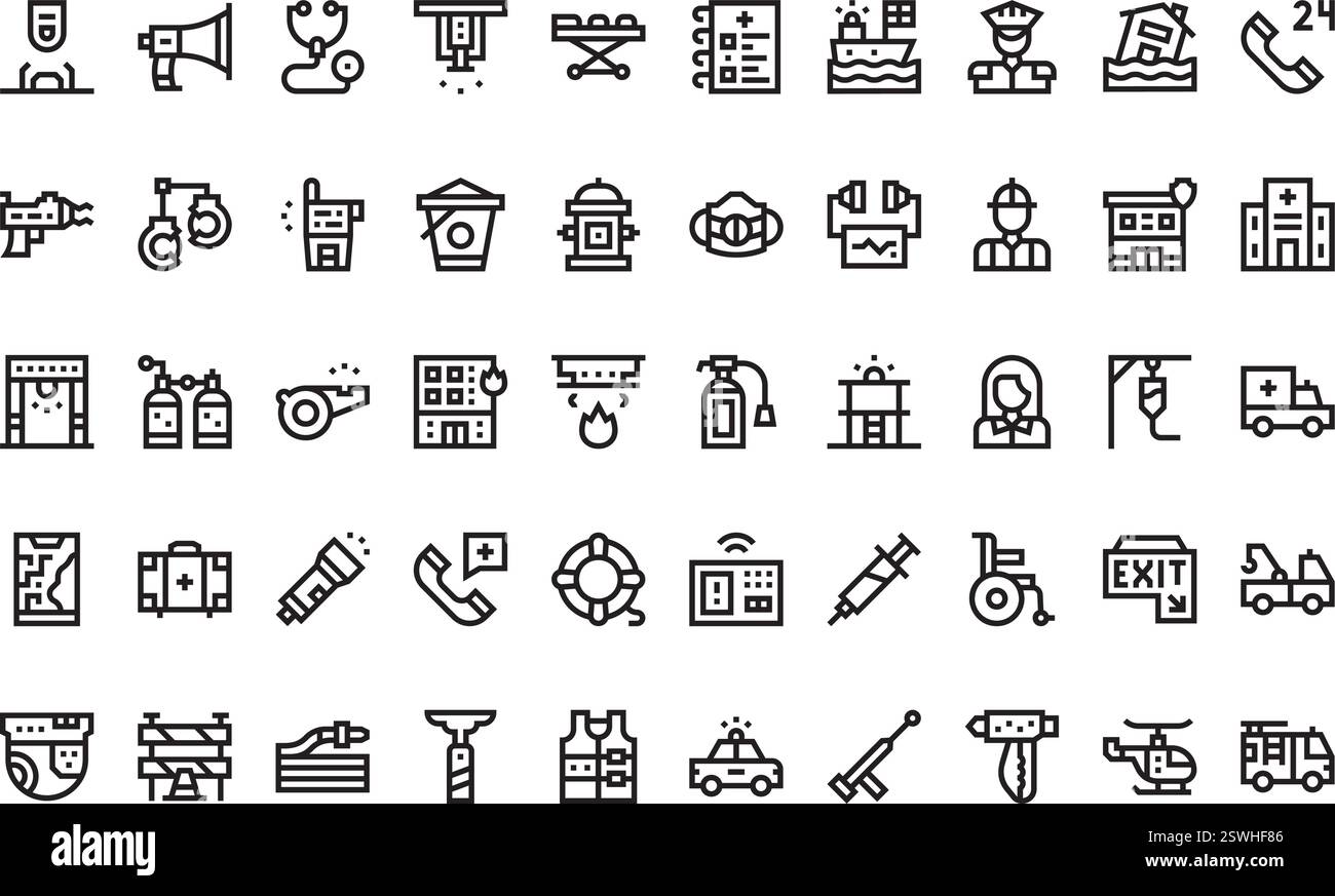 Collection d'icônes vectorielles de haute qualité avec contour modifiable. Idéal pour les projets professionnels et créatifs. Illustration de Vecteur