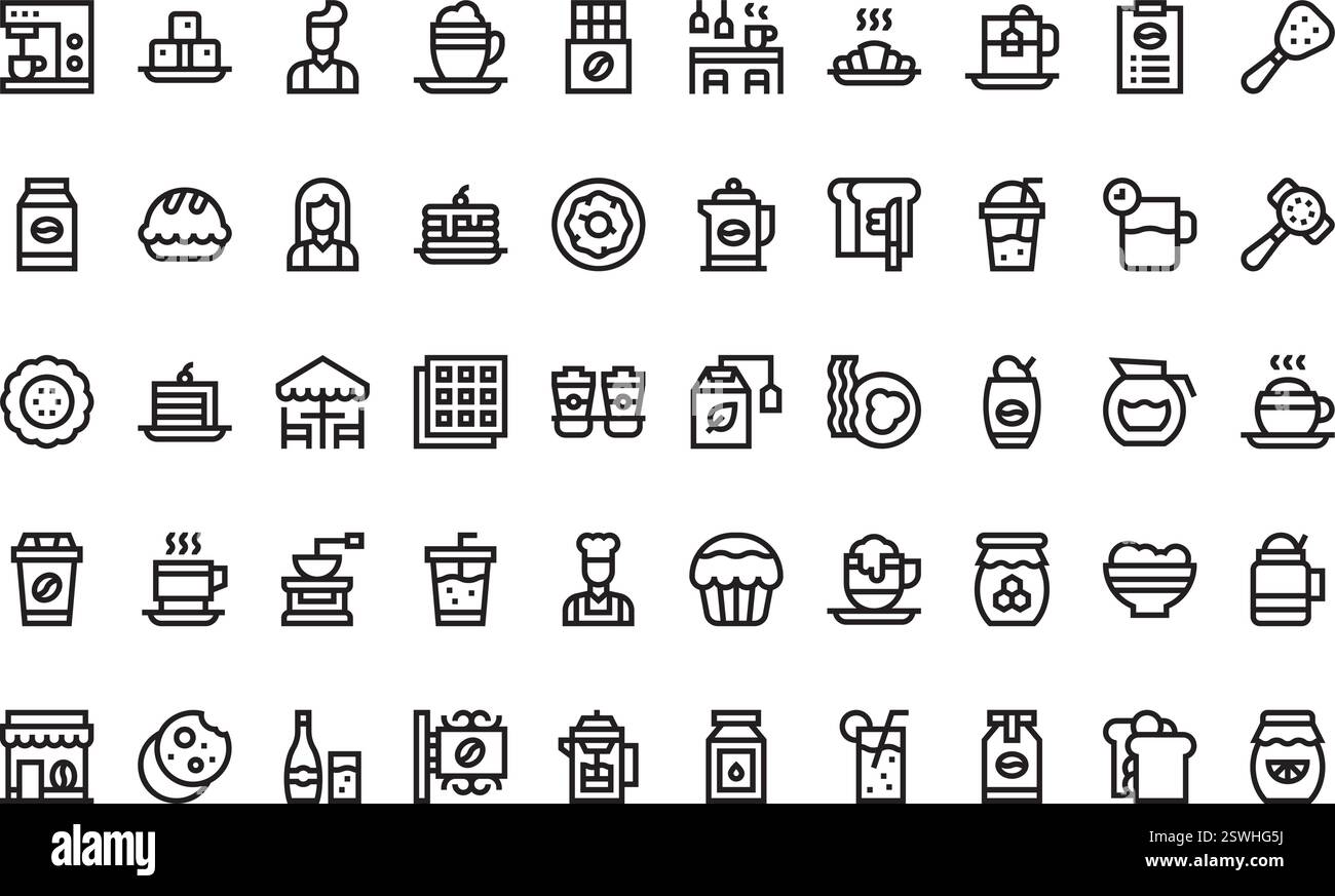 Collection d'icônes vectorielles de haute qualité avec contour modifiable. Idéal pour les projets professionnels et créatifs. Illustration de Vecteur