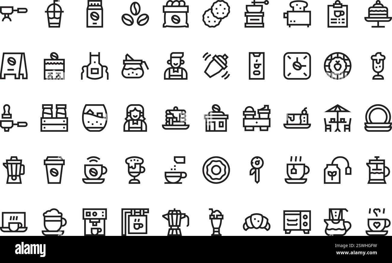 Collection d'icônes vectorielles de haute qualité avec contour modifiable. Idéal pour les projets professionnels et créatifs. Illustration de Vecteur