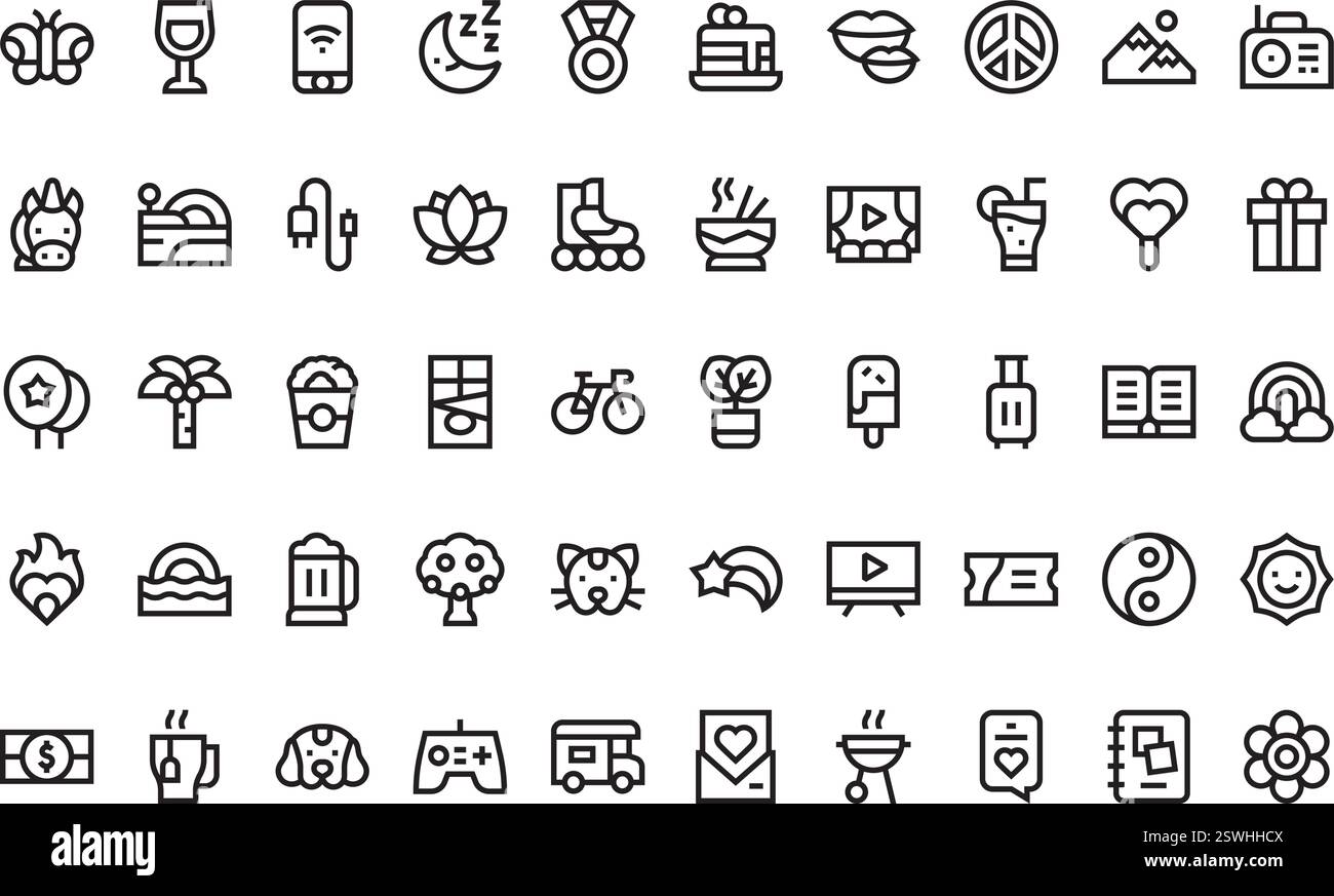 Collection d'icônes vectorielles de haute qualité avec contour modifiable. Idéal pour les projets professionnels et créatifs. Illustration de Vecteur