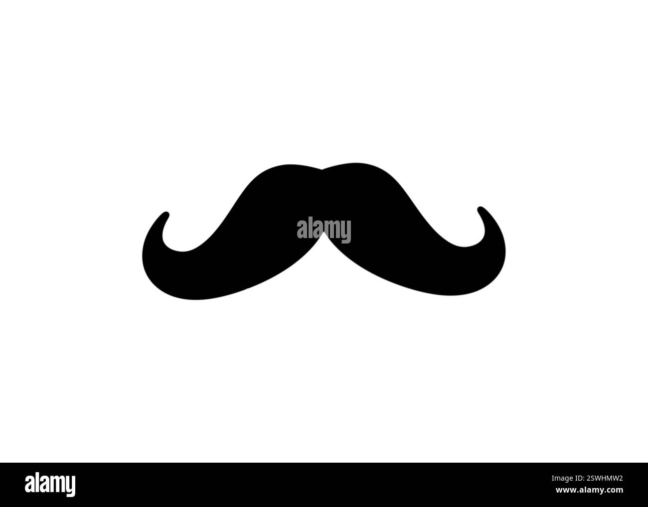 Moustache italienne isolée sur fond blanc. Conception d'illustration de l'icône vectorielle de moustache italienne. Banque D'Images