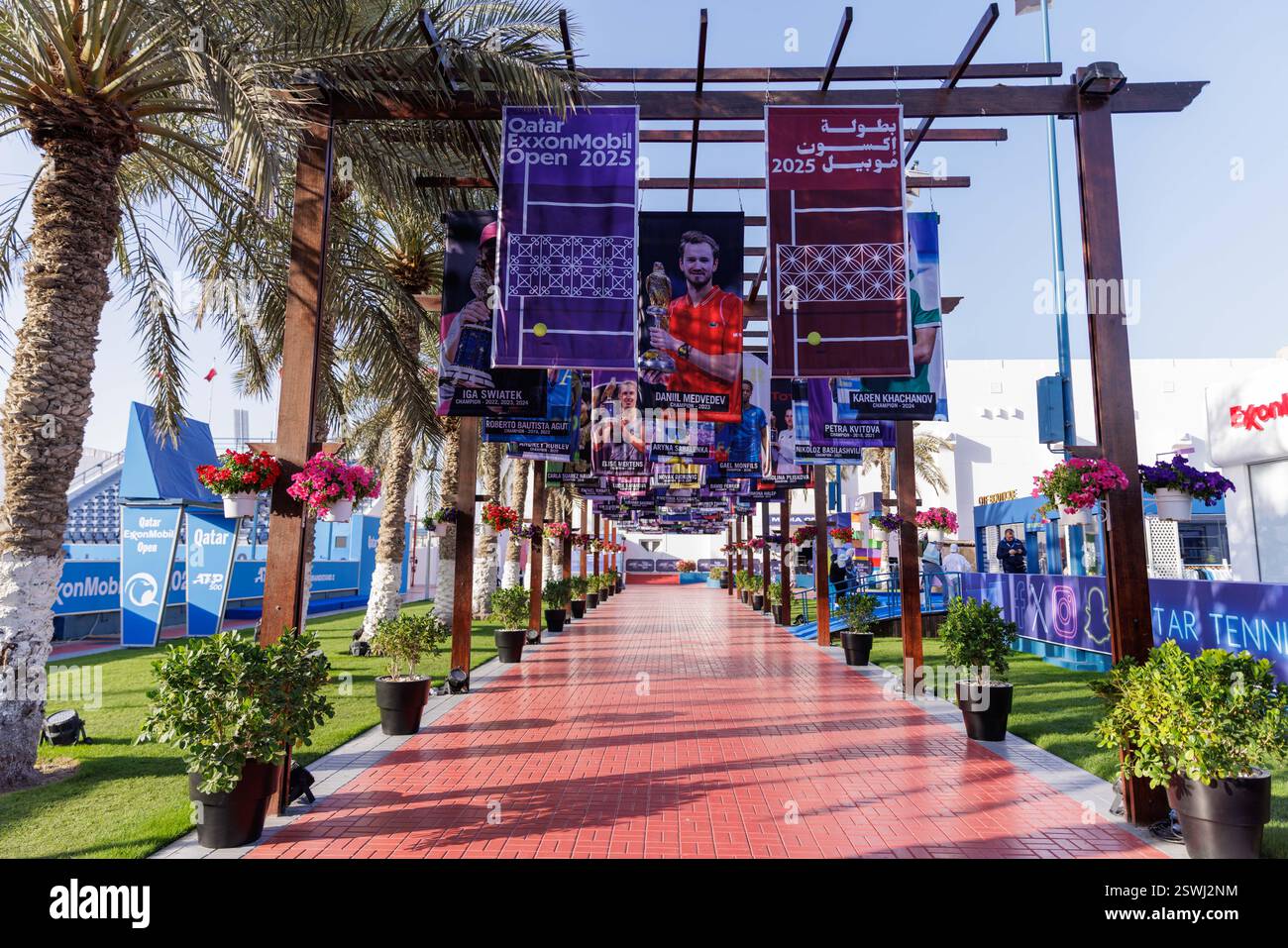 Vue générale du complexe international de tennis et de squash Khalifa lors du Qatar ExxonMobil Open 2025, ATP 500 Tennis ouvert le 21 février 2025 à Doha, Qatar Banque D'Images