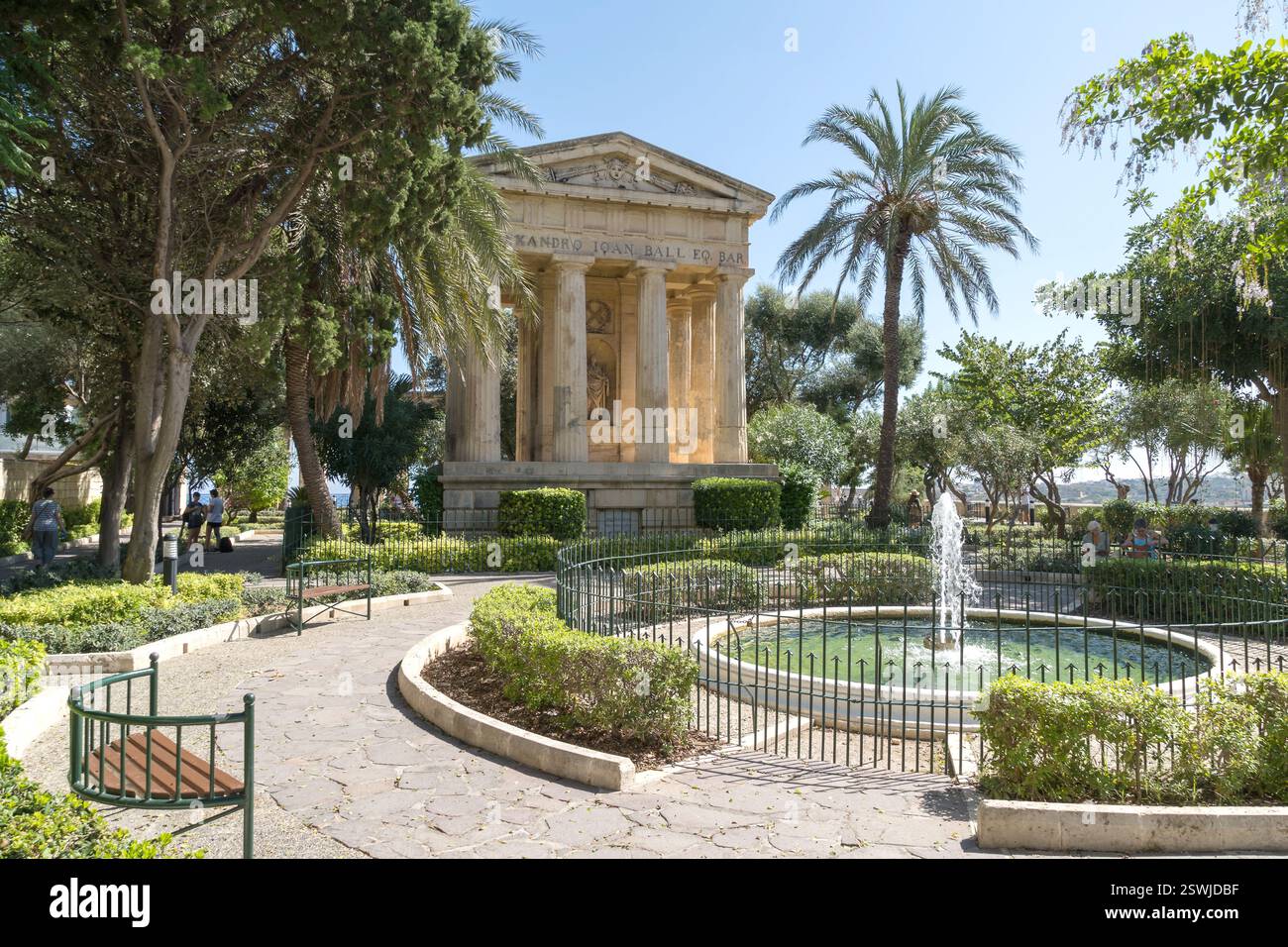 Monument néoclassique dédié à Alexander Ball à La Valette, Malte. Banque D'Images