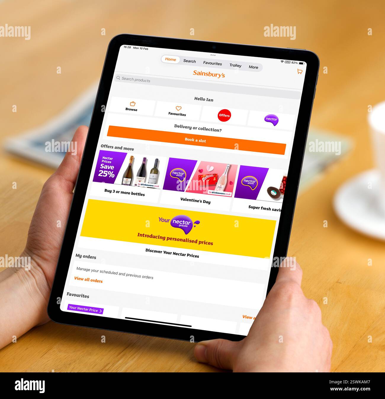 Application de Sainsbury sur iPad d'Apple Banque D'Images