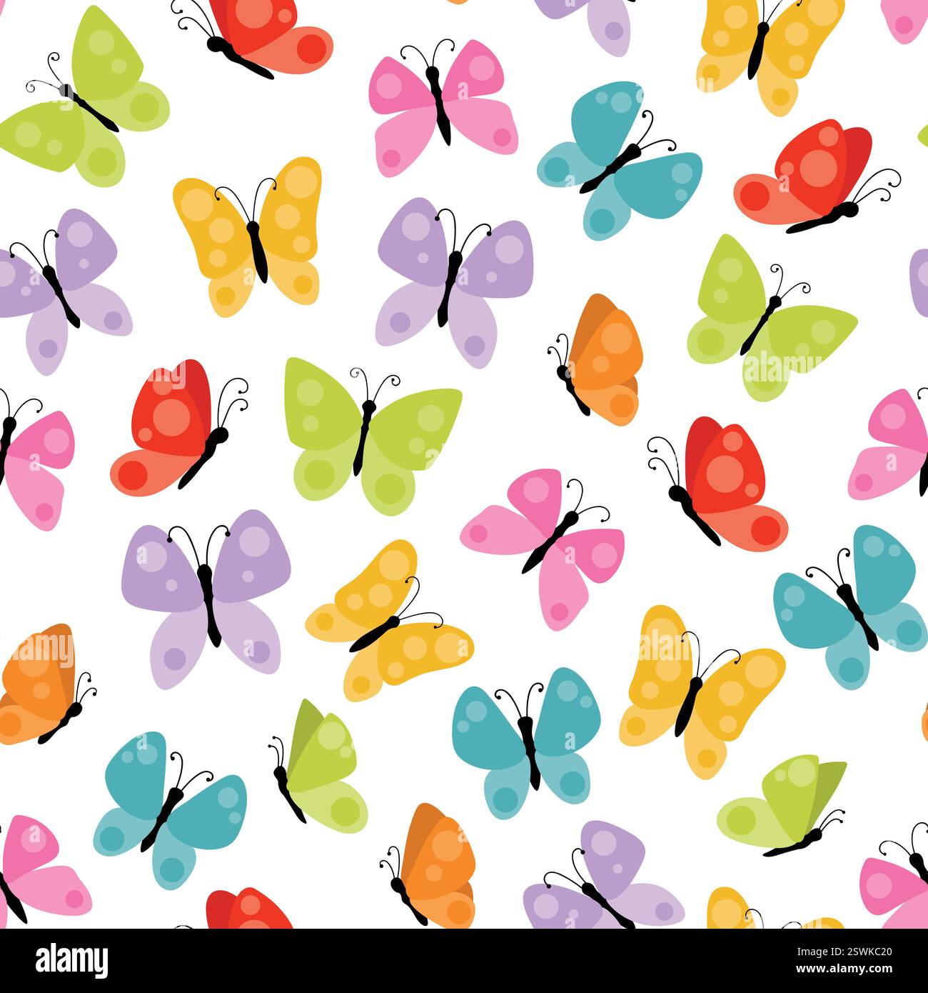 Motif sans couture de papillons mignons. Fond d'insecte volant d'été. Illustration de Vecteur