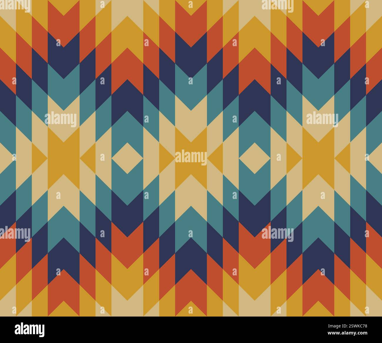 Motif de rayures géométriques Navajo du sud-ouest. Colorée aztèque de forme géométrique sud-ouest sans couture motif rustique style bohème. Patte ethnique du sud-ouest Illustration de Vecteur