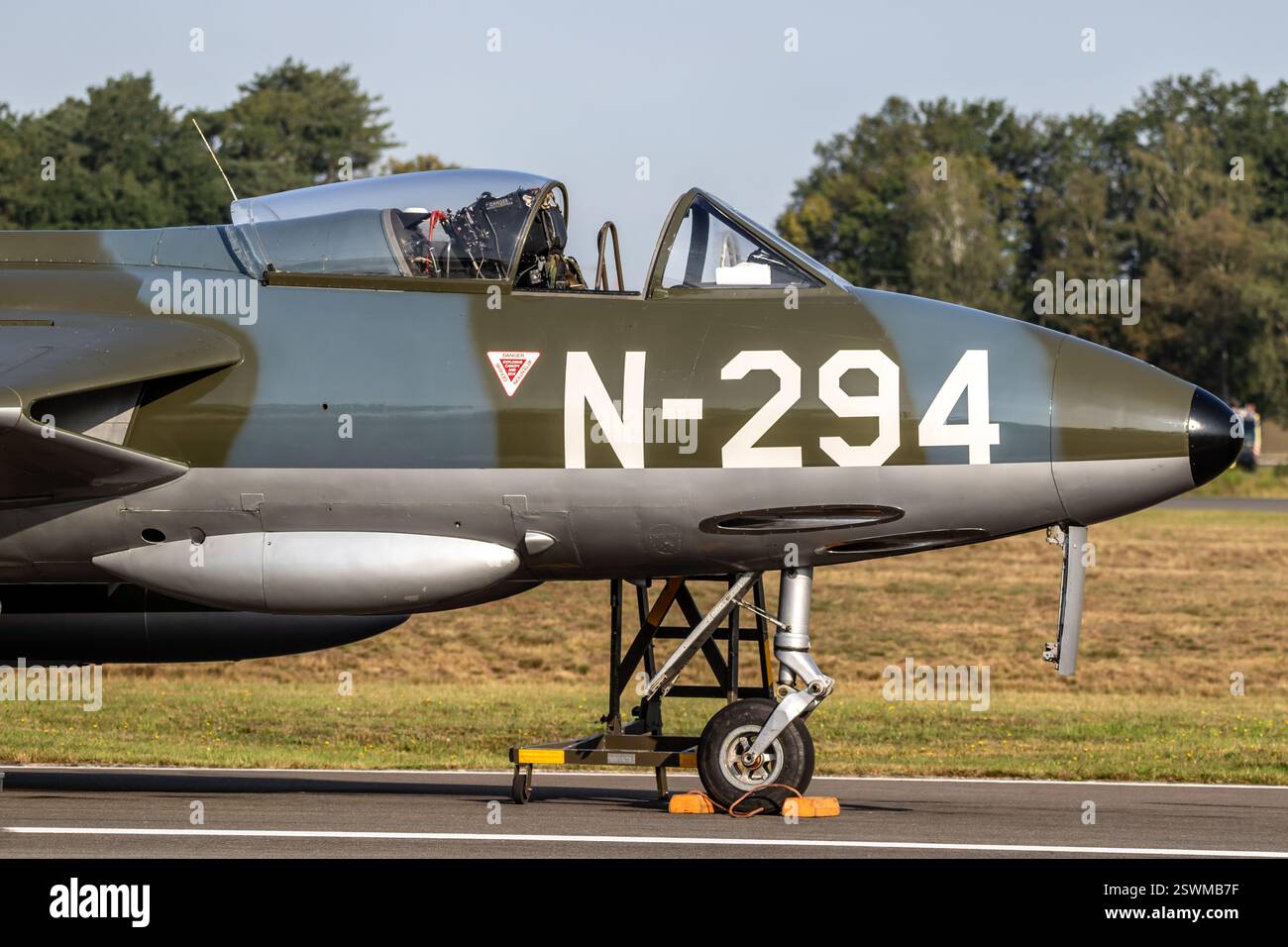 Avion de chasse historique Hawker Hunter à la base aérienne de Kleine-Brogel, Belgique - 13 septembre 2021 Banque D'Images