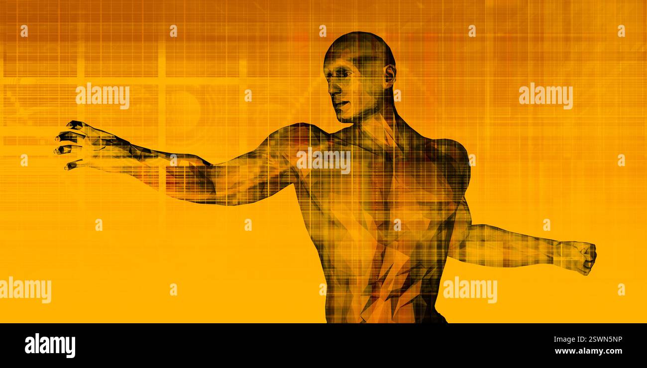 VR Fitness Exercise Game as Fun Background Banque D'Images