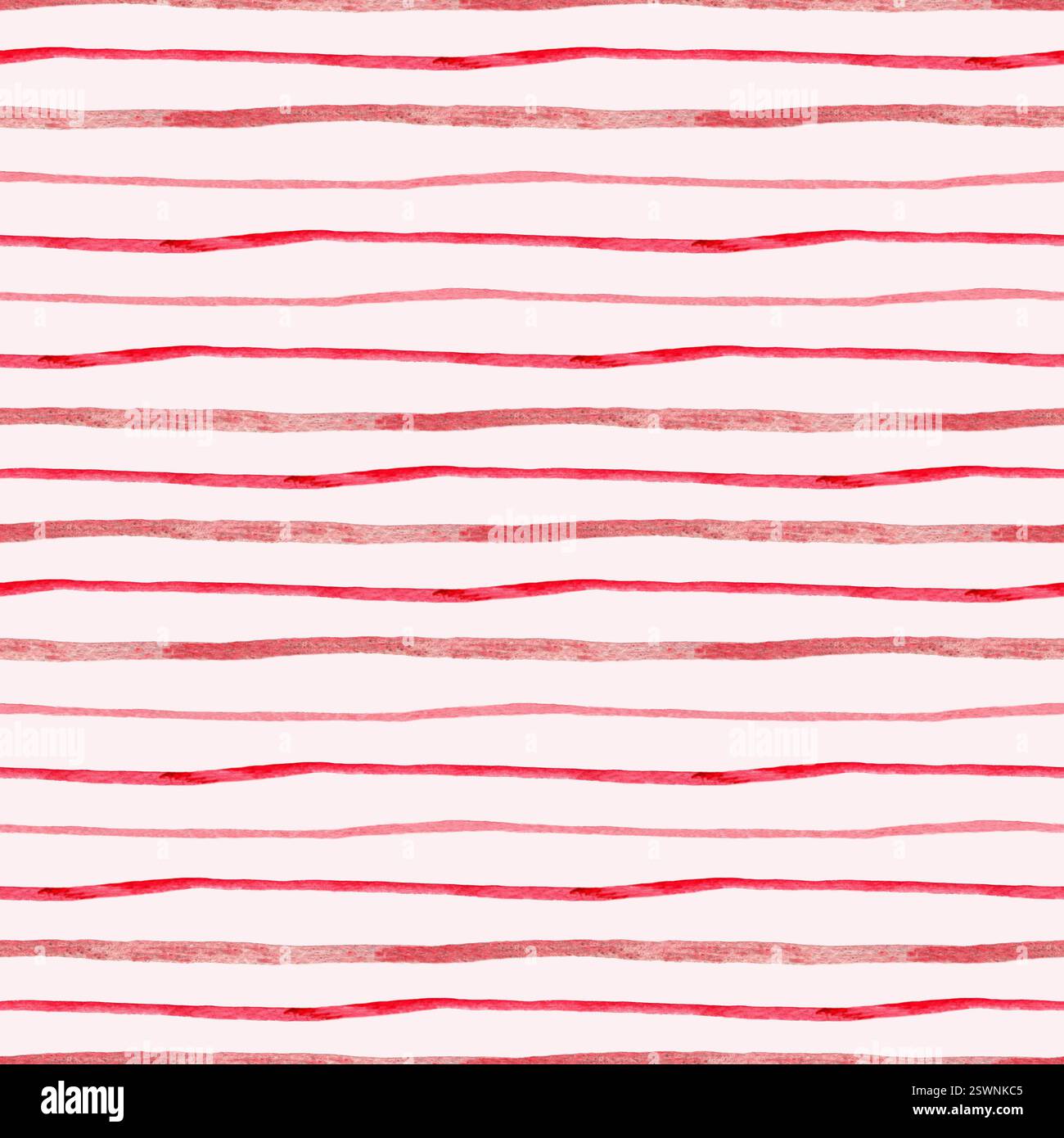 Motif sans couture avec des rayures rouges et roses peintes à la main sur un fond clair. Parfait pour les textiles, le papier d'emballage, les papiers peints et les designs modernes Banque D'Images