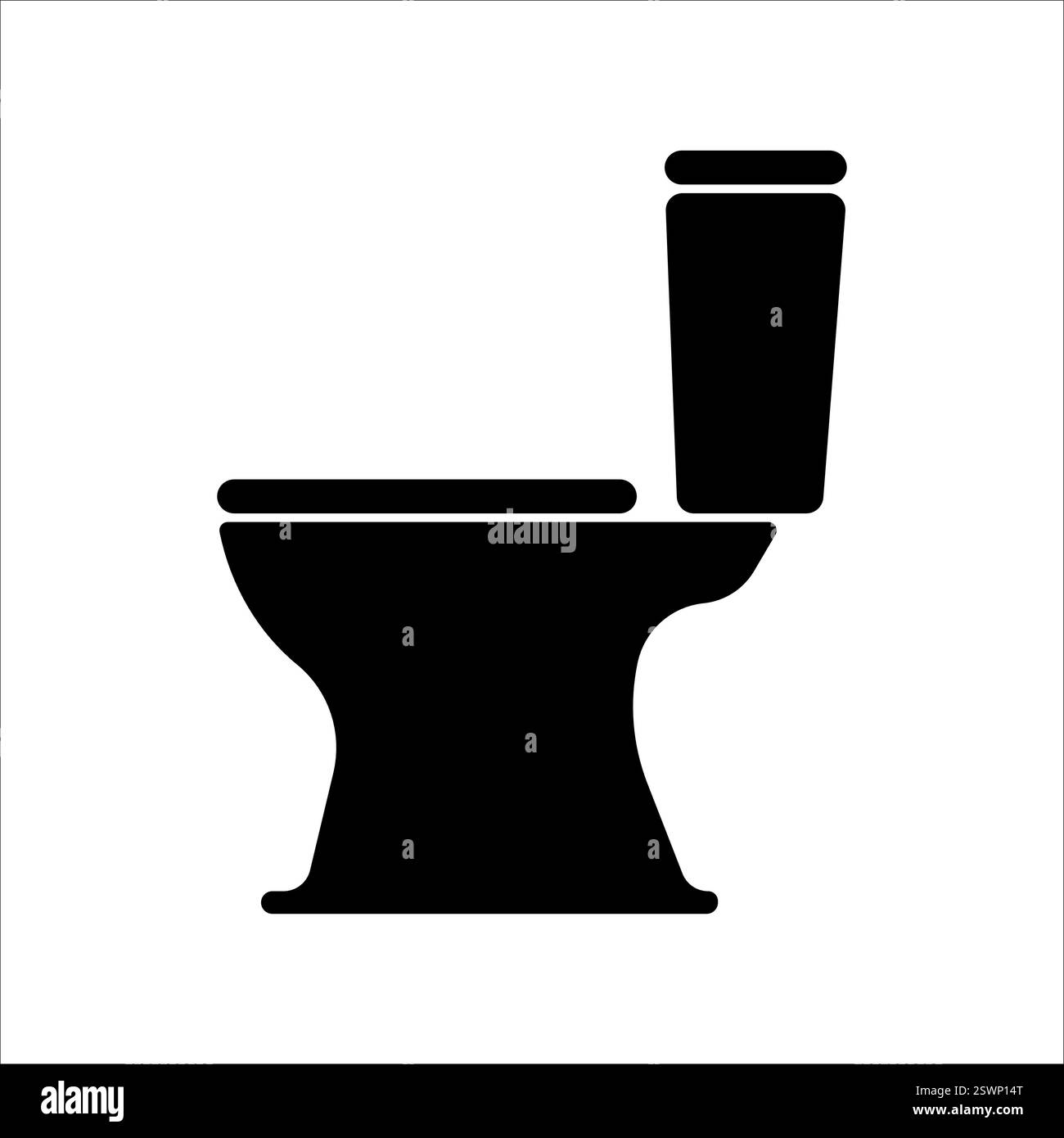 Silhouette icône de toilette design simple de base Illustration de Vecteur