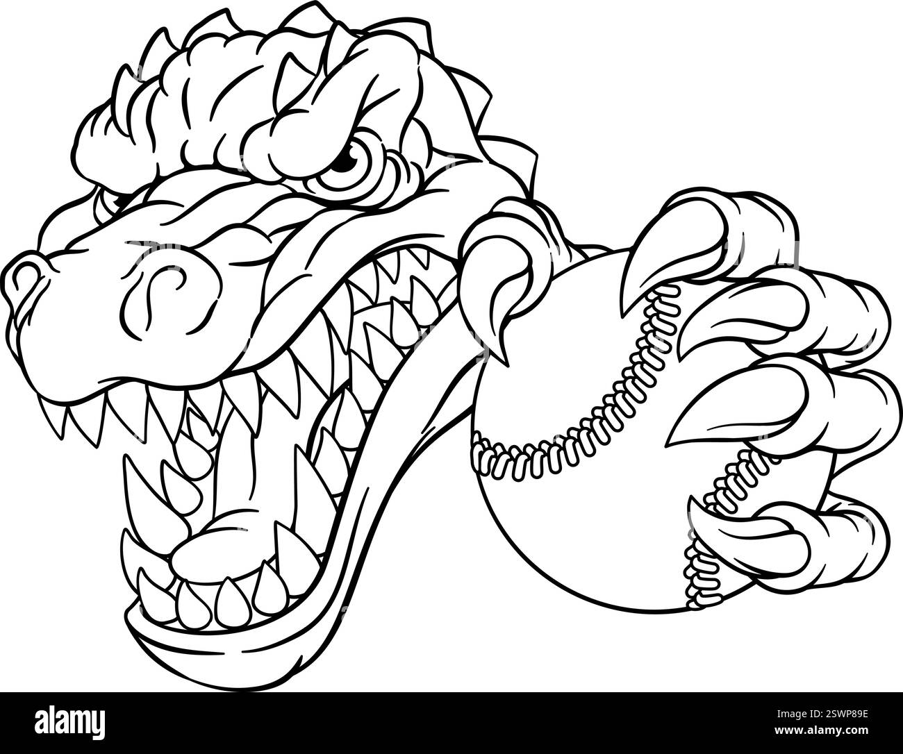 Crocodile Dinosaur Alligator Baseball Mascot Sport Illustration de Vecteur