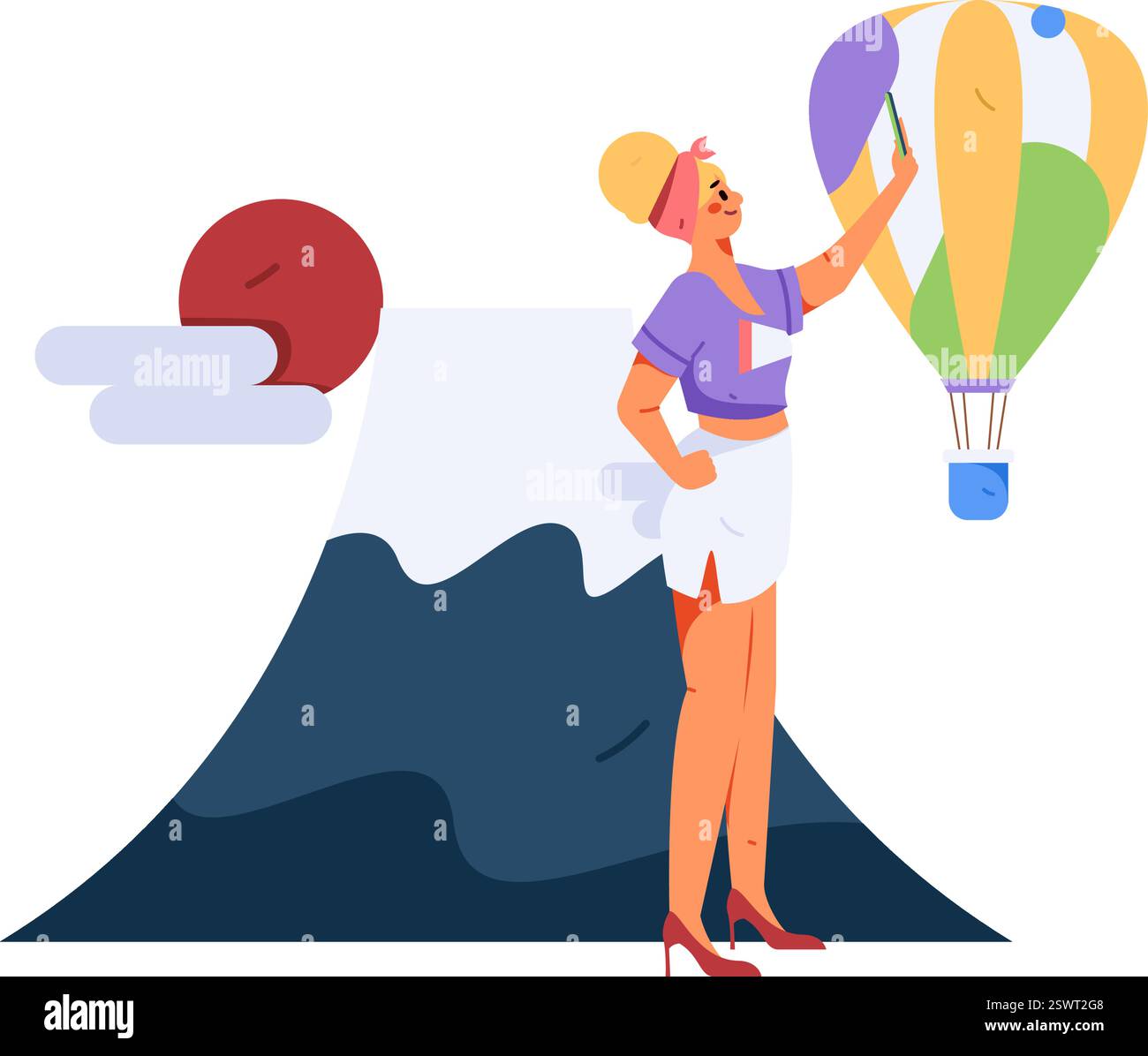 Voyage de vacances personnages de voyage Internet vecteur de fond dessiné à la main illustration Illustration de Vecteur