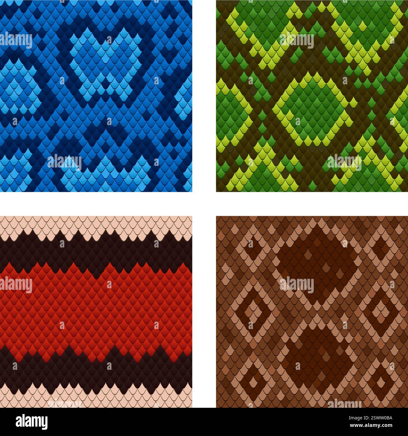 Motif peau de serpent de dessin animé. Serpents peaux de reptile cuir camouflage texture abstraite, imprimé peau de serpent rayé textile python anaconda ou écailles de dragon tidy illustration vectorielle illustration originale Illustration de Vecteur