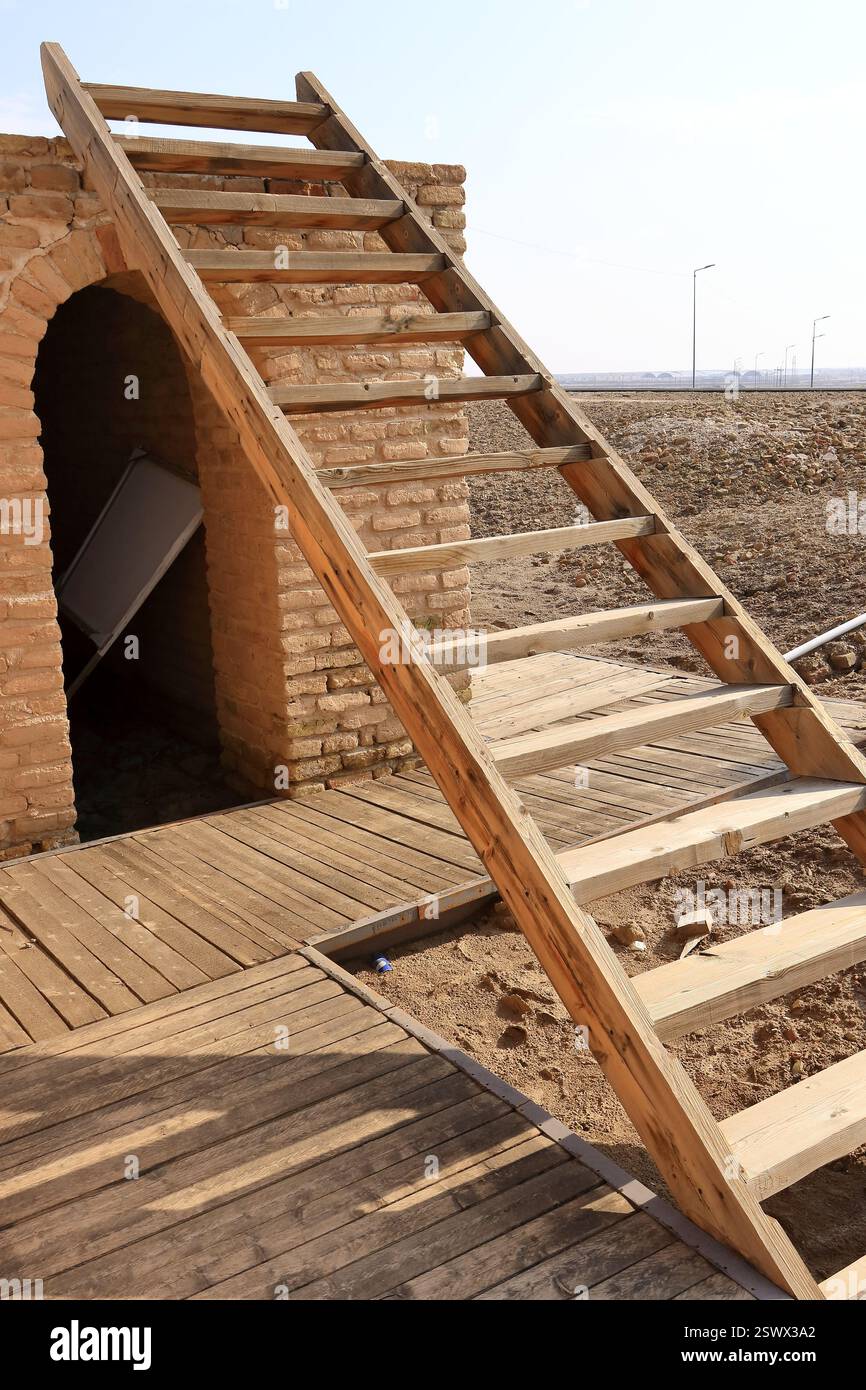 La Maison du Prophète Abraham a restauré ziggourat dans l'ancien Ur, temple sumérien, Irak Banque D'Images