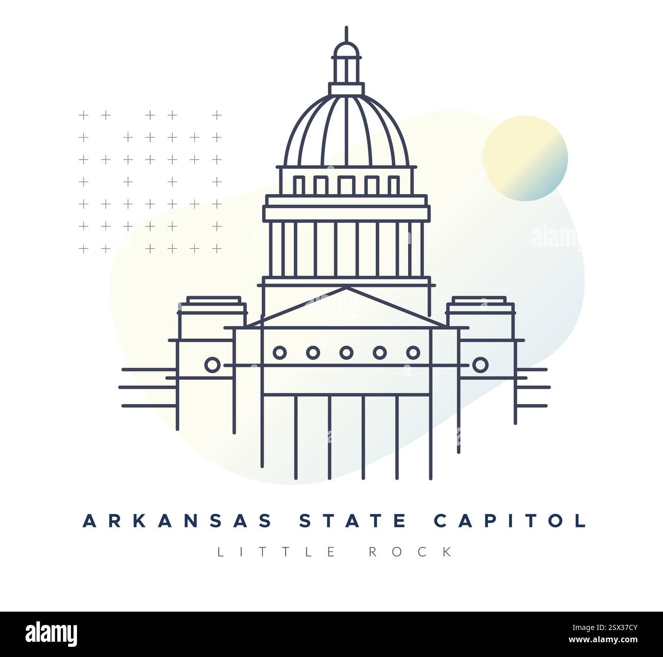 Arkansas State Capitol - Little Rock - Stock illustration en tant que fichier EPS 10 Illustration de Vecteur