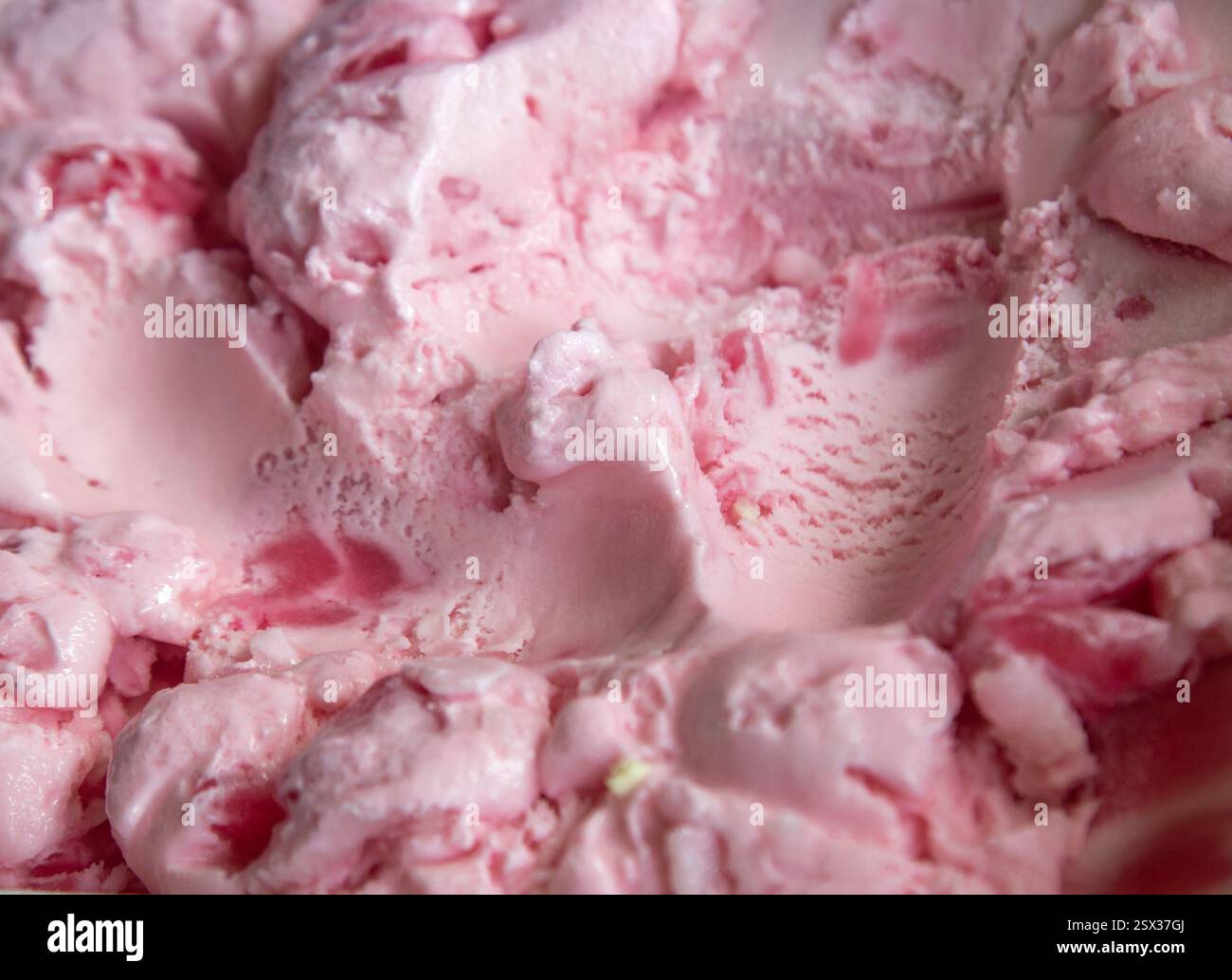 Koh Samui, février 2025, photographie rapprochée de crème glacée rose à utiliser comme fond ou couverture Banque D'Images