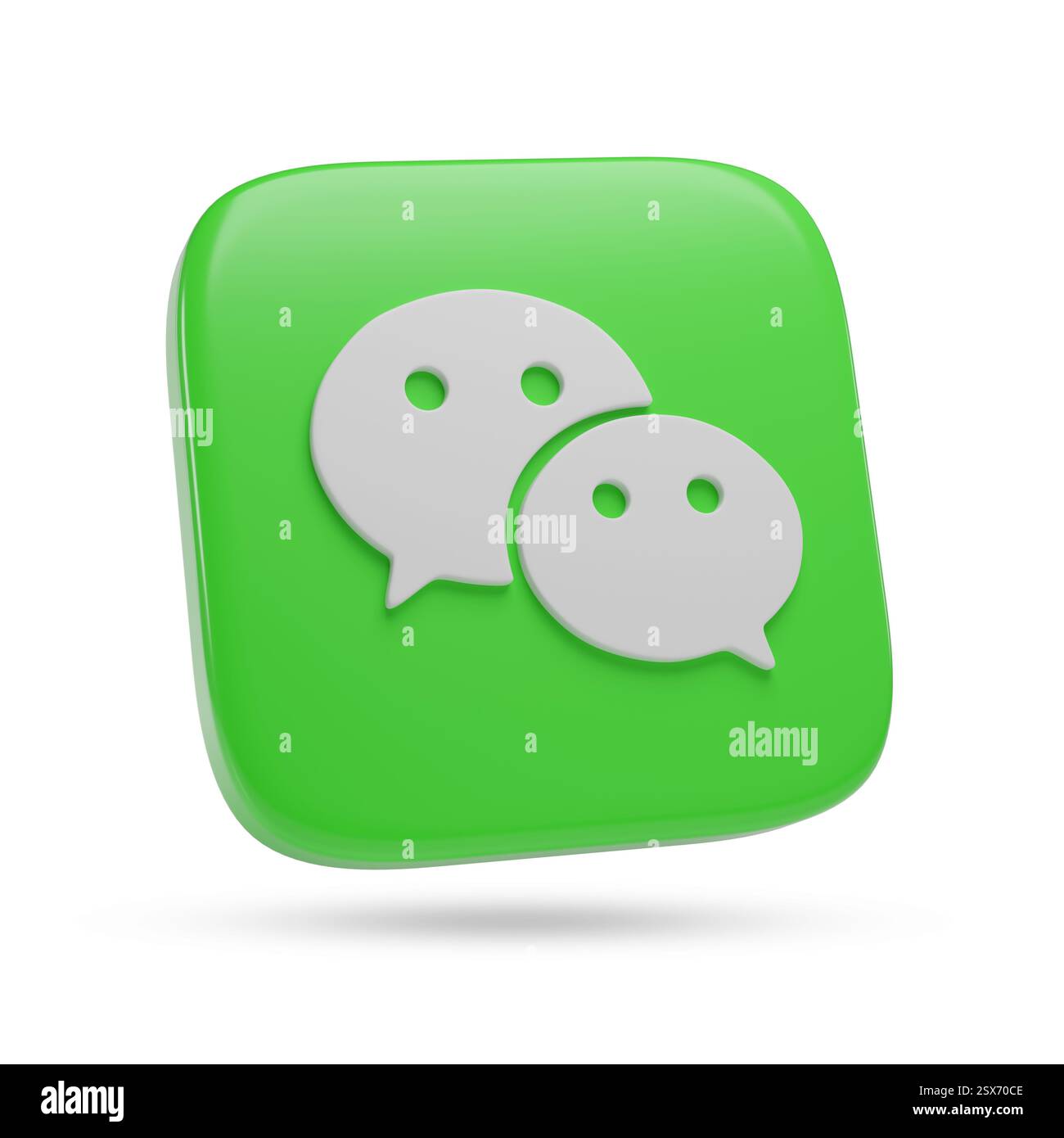 Buenos Aires, Argentine - 22 février 2025 : logo tridimensionnel de l'application WeChat isolé sur fond blanc. illustration 3d. Banque D'Images