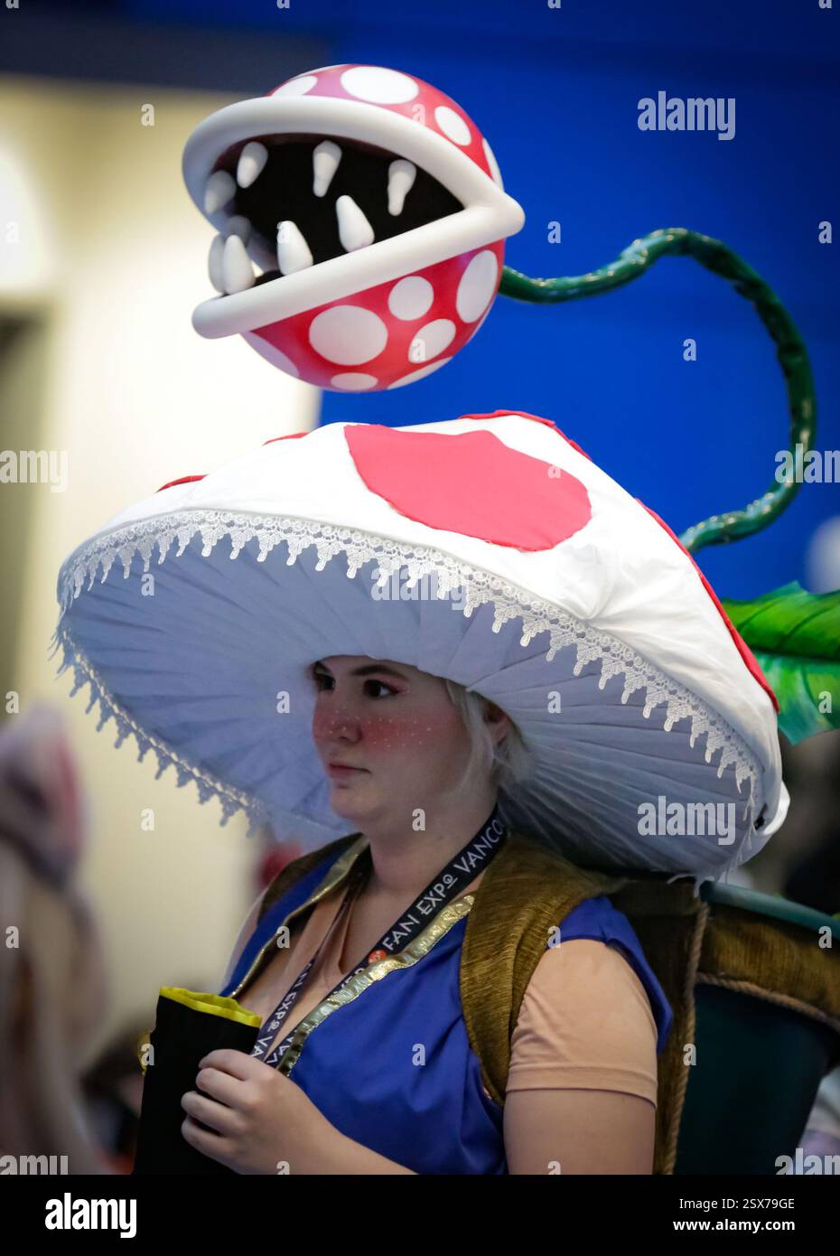 Pékin, Canada. 21 février 2025. Un cosplayer pose pour des photos lors de la Fan Expo Vancouver 2025 à Vancouver, Colombie-Britannique, Canada, le 21 février 2025. En tant qu’un des plus grands événements de bande dessinée, de science-fiction, d’anime et de jeu au Canada, le spectacle annuel se tient ici du 21 au 23 février. Crédit : Liang Sen/Xinhua/Alamy Live News Banque D'Images