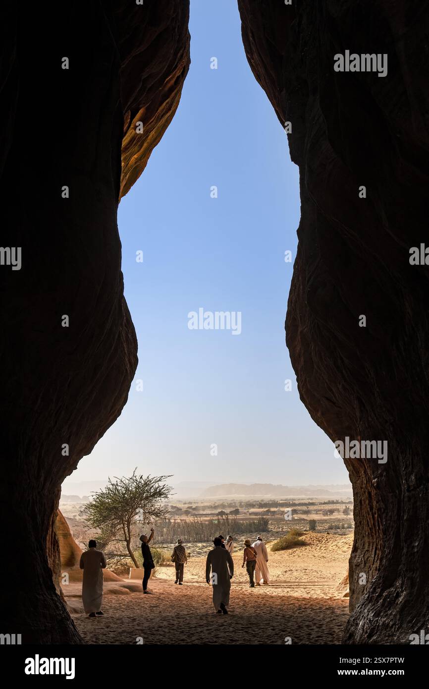 Tombe de roche, site de l'UNESCO Maidain Saleh ou Hegra, Al Ula, Royaume d'Arabie Saoudite Banque D'Images