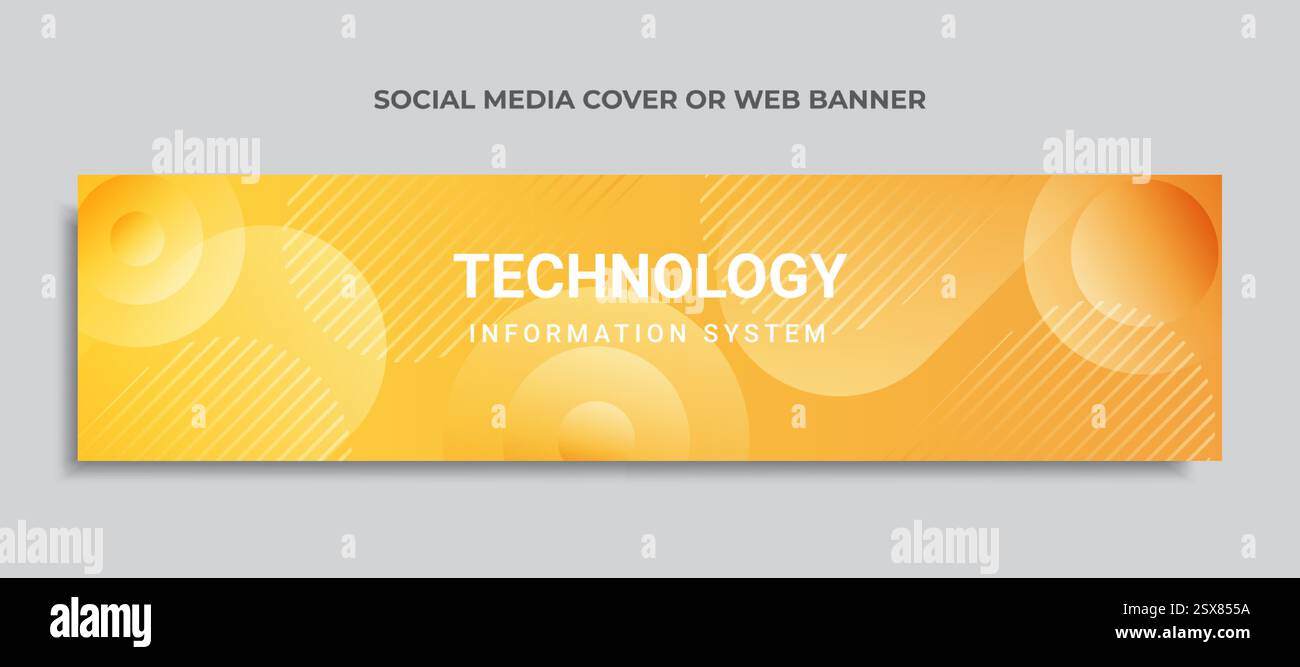 Couverture ou bannière Web sur les médias sociaux à thème technologique Illustration de Vecteur