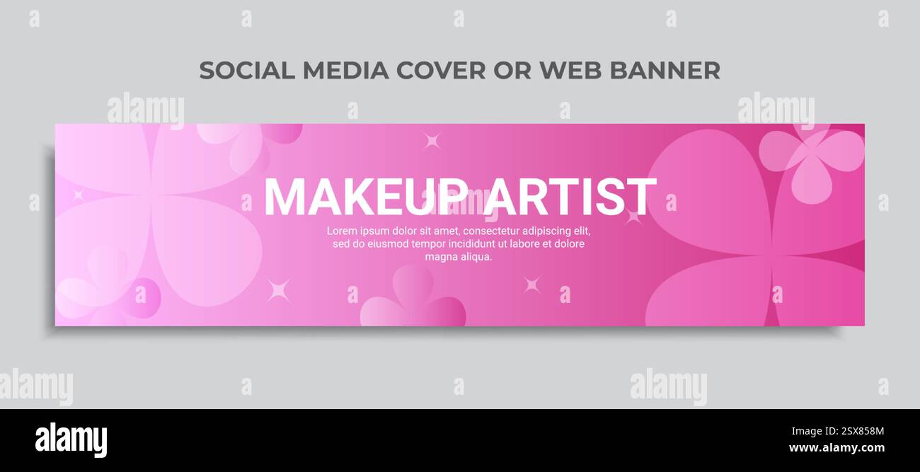 Couverture de médias sociaux ou bannière web pour maquilleur Illustration de Vecteur