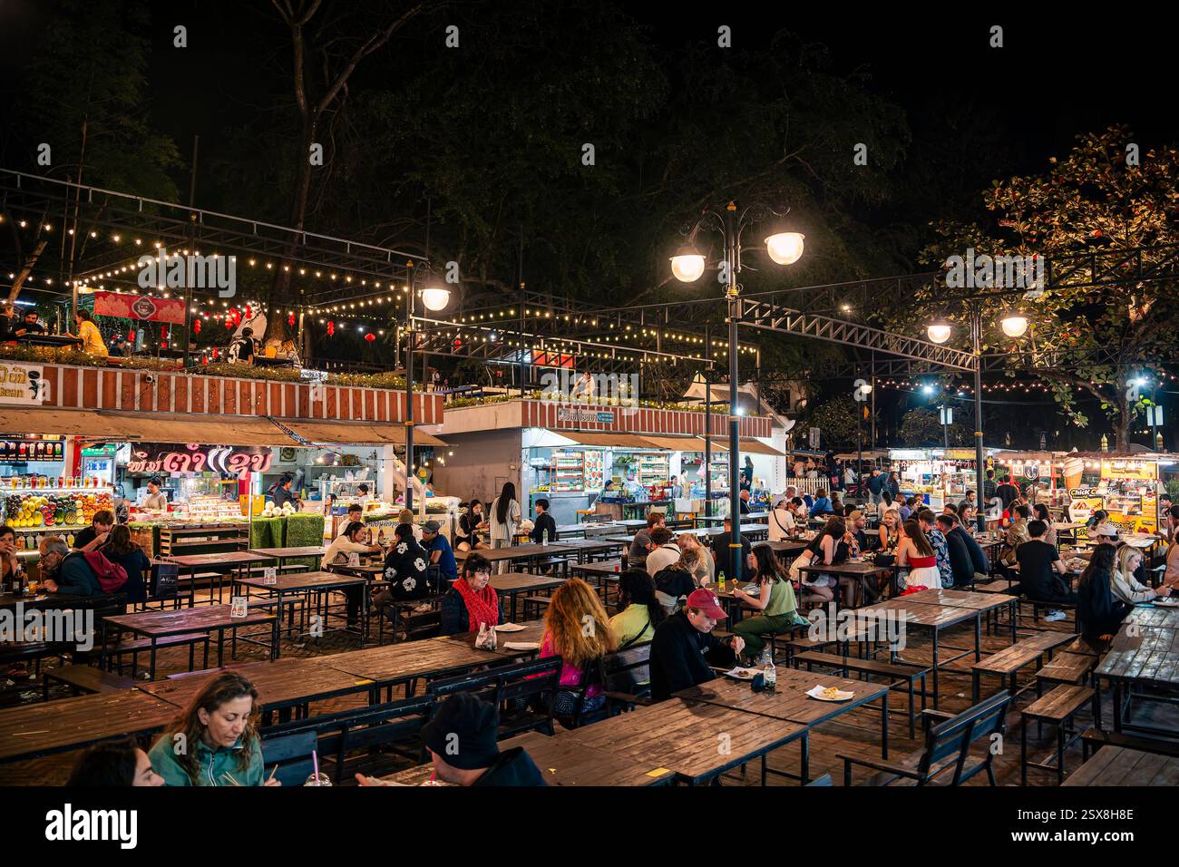 Marché nocturne de Luang prabang, Laos Banque D'Images