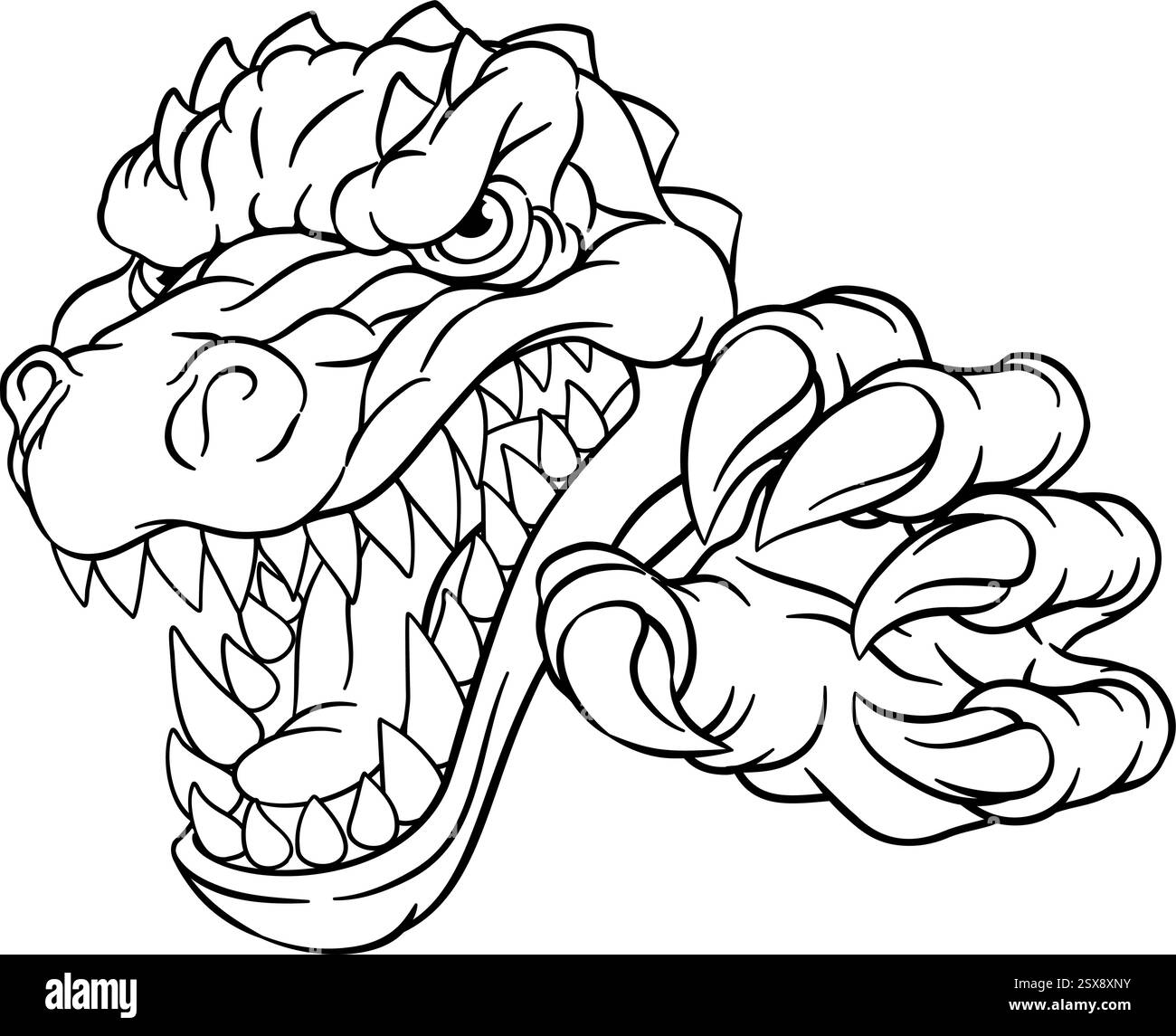 Dinosaure Crocodile Alligator Lizard Mascot Sports Mascot Illustration de Vecteur