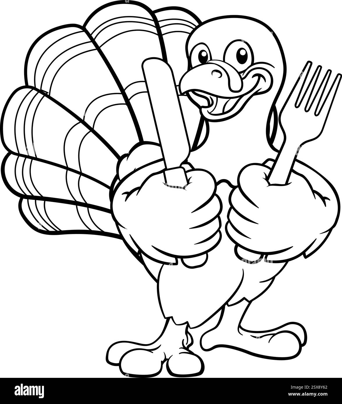 Turquie Thanksgiving Cartoon Bird Christmas Mascot Illustration de Vecteur